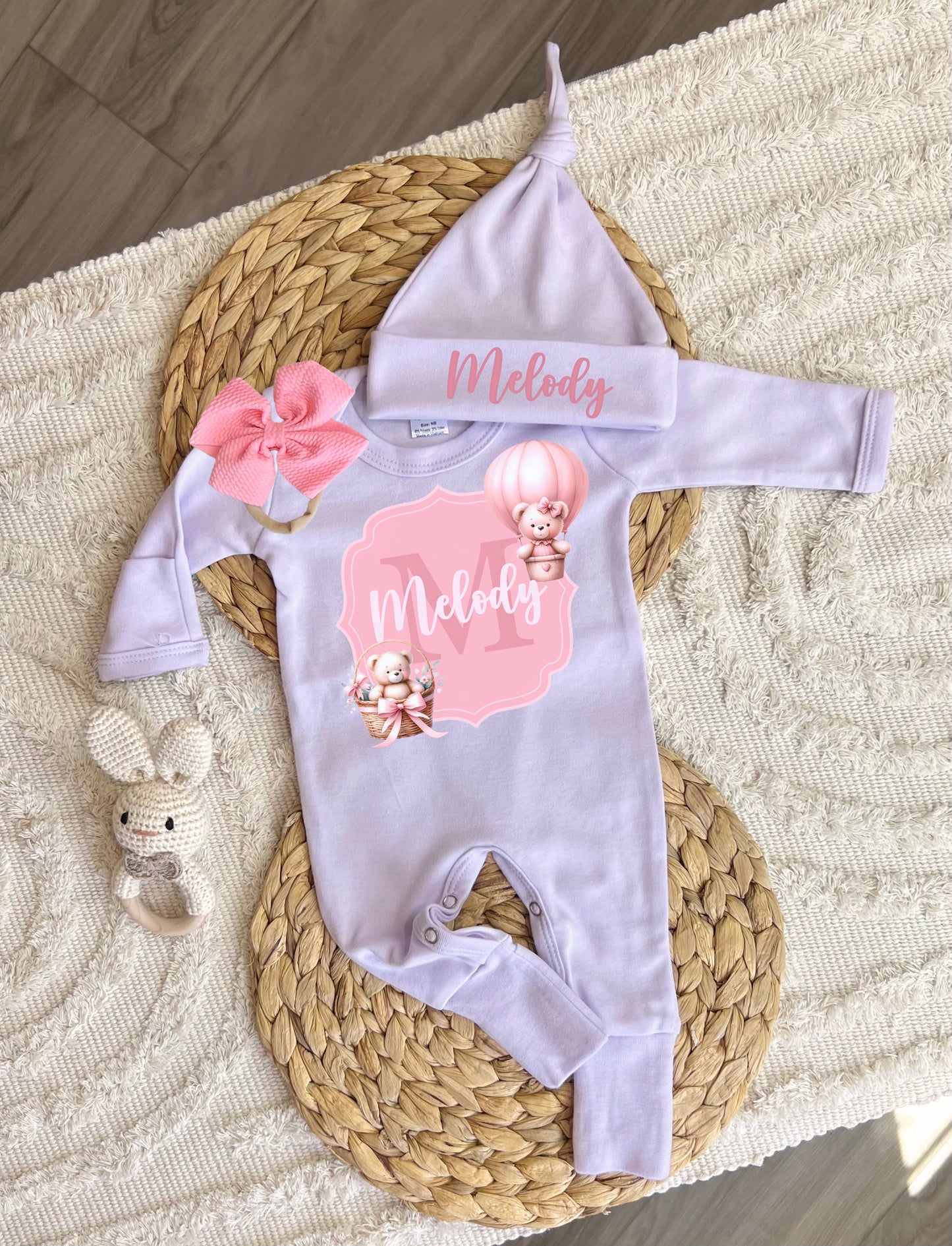 Baby Girl Personalized Romper Outfit - Melody