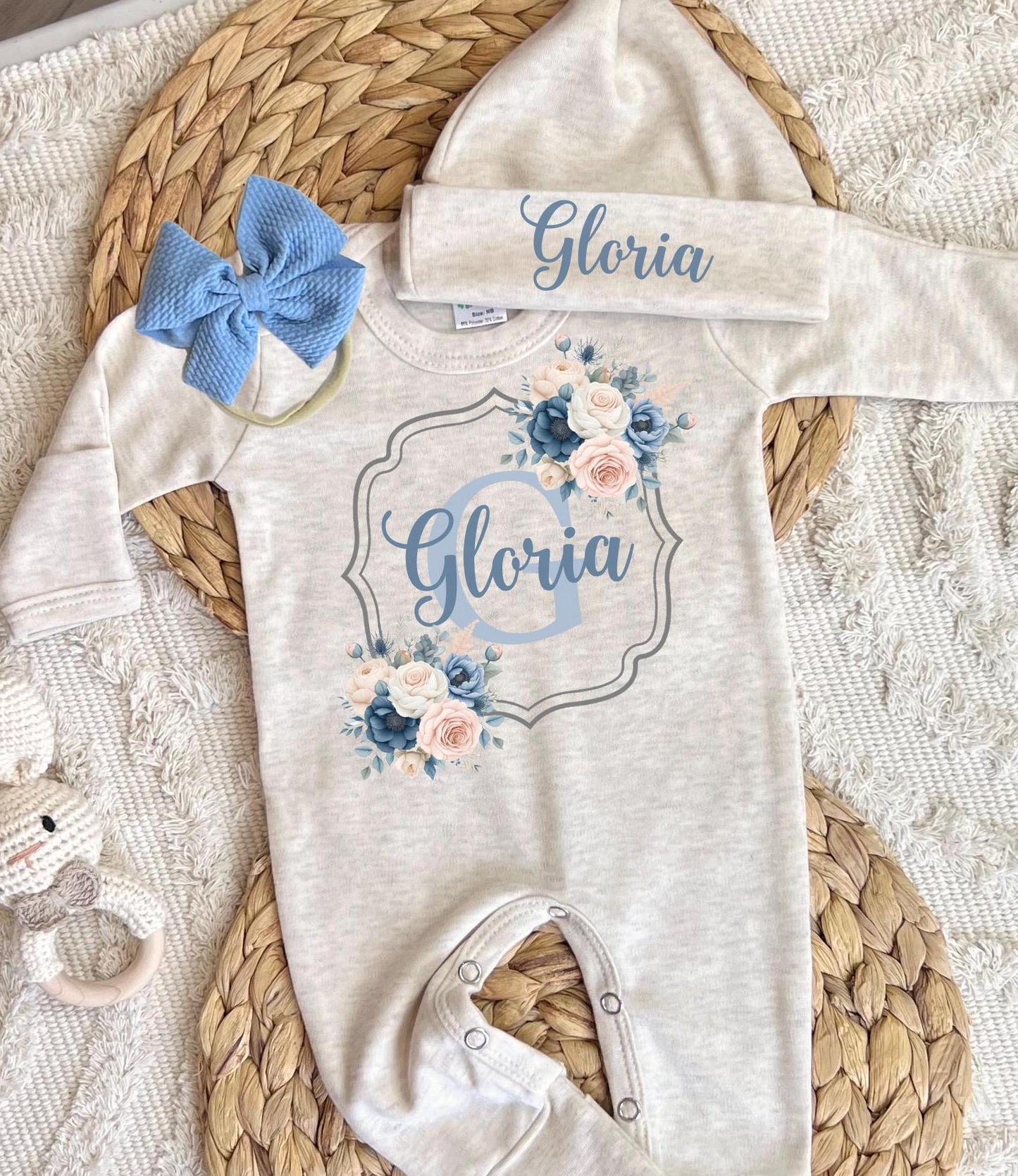 Baby Girl Personalized Romper Outfit - Gloria