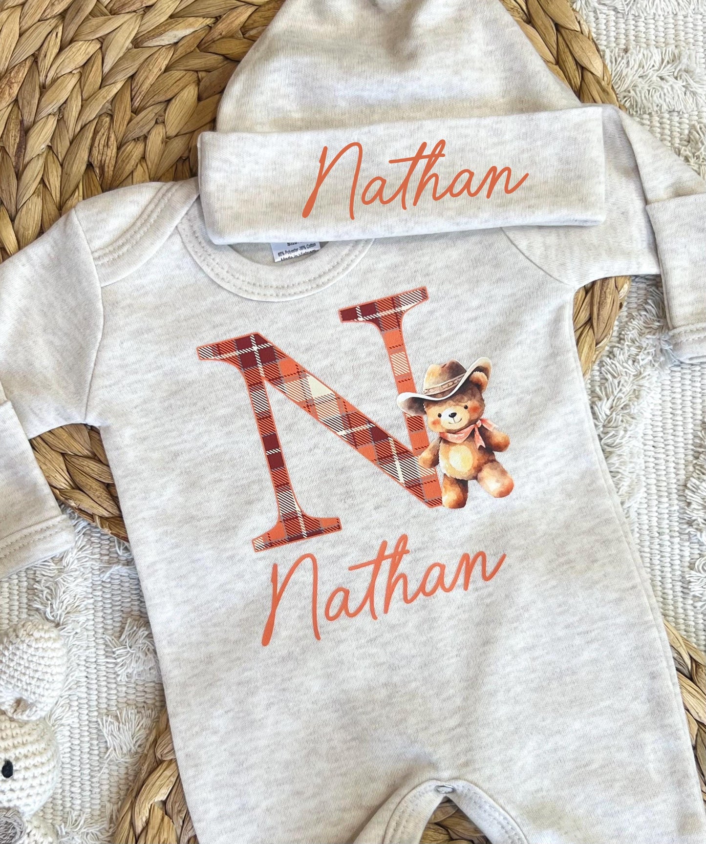 Baby Boy Personalized Romper Outfit - Nathan