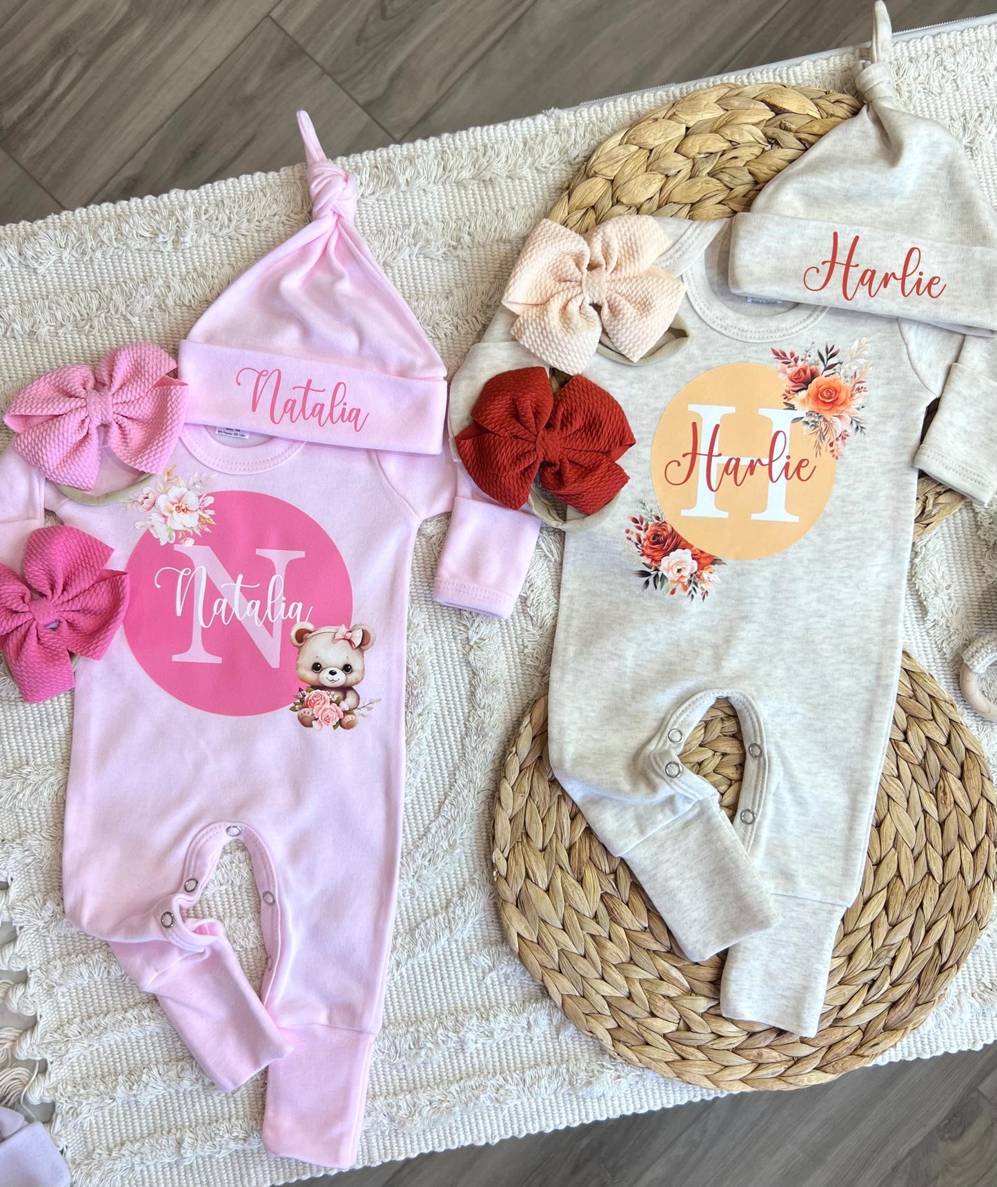 Baby Girl Personalized Romper Outfit - Rochelle Marie