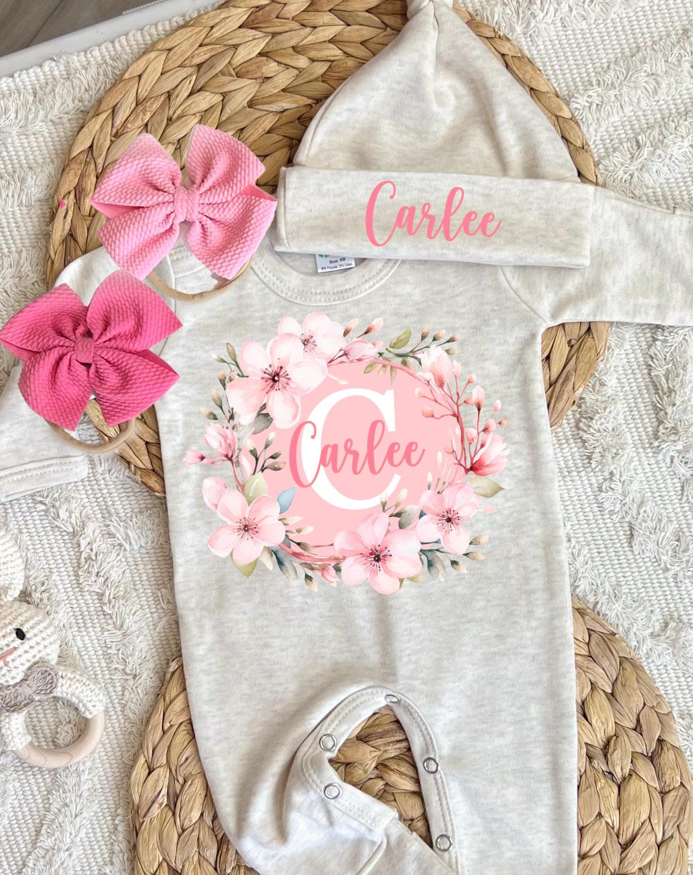 Baby Girl Personalized Romper Outfit - Carlee