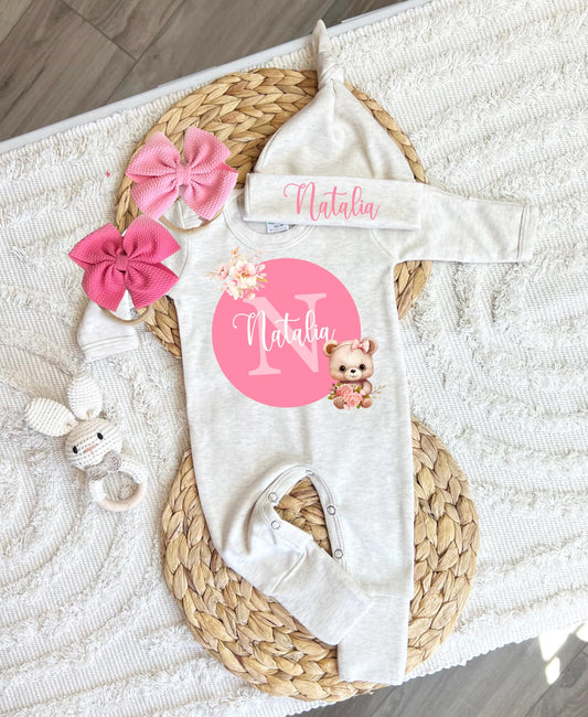 Baby Girl Personalized Romper Outfit - Natalia