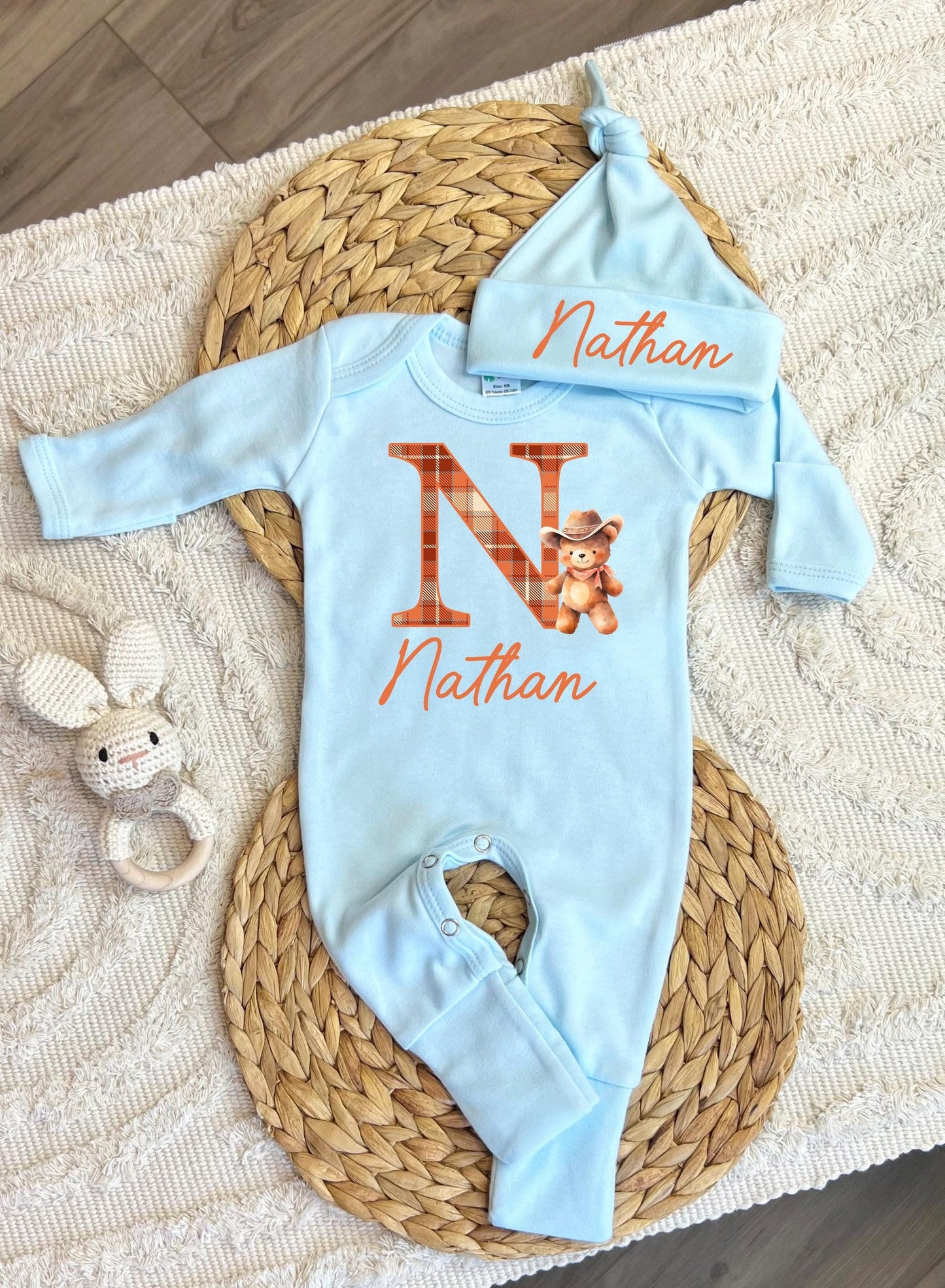 Baby Boy Personalized Romper Outfit - Nathan