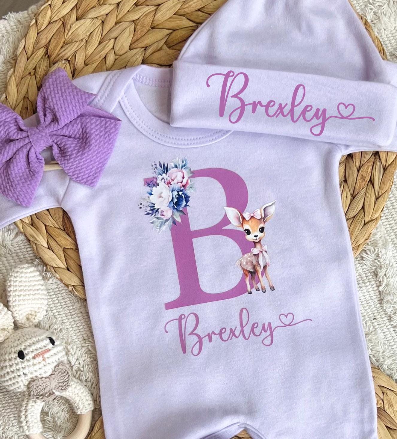 Baby Girl Personalized Romper Outfit - Brexley