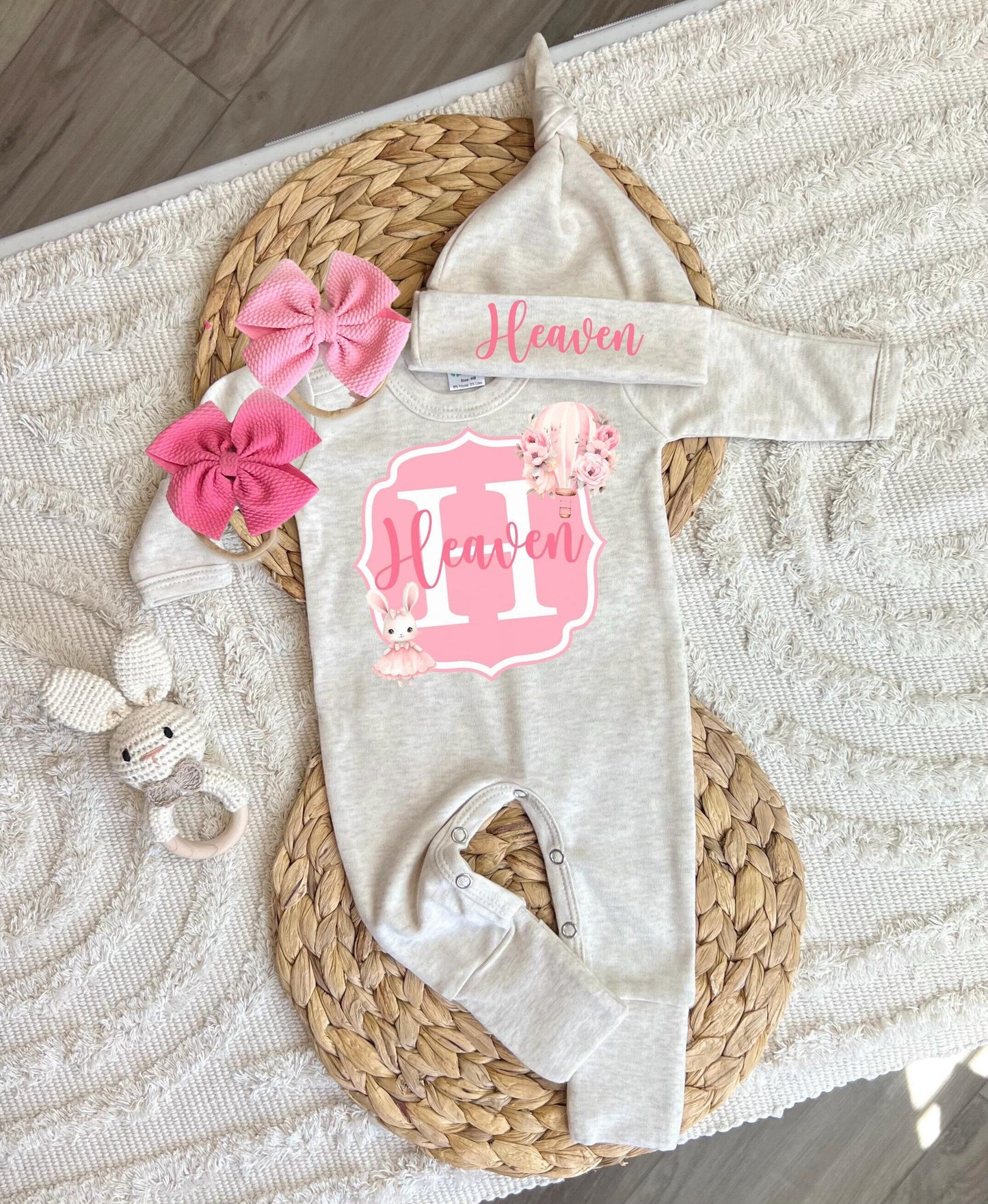 Baby Girl Personalized Romper Outfit- Heaven