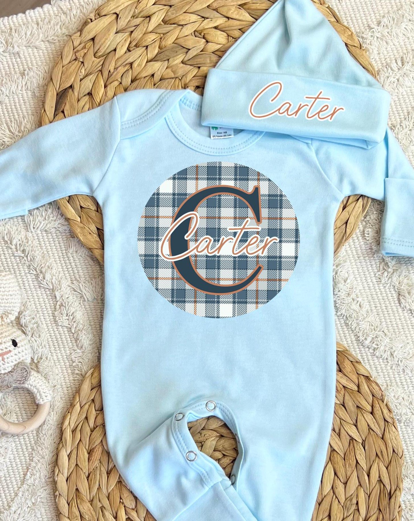 Baby Boy Personalized Romper Outfit - Carter