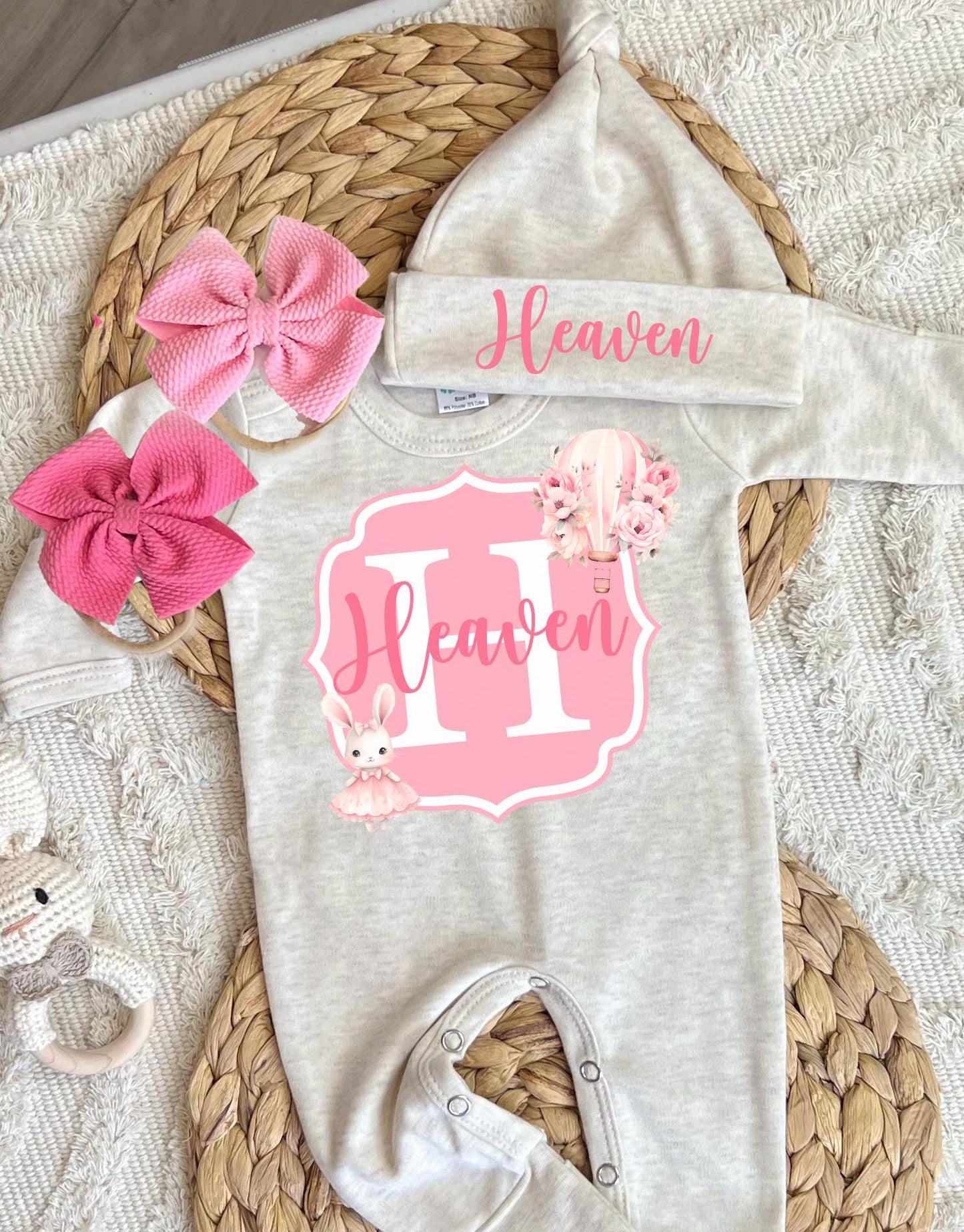 Baby Girl Personalized Romper Outfit- Heaven