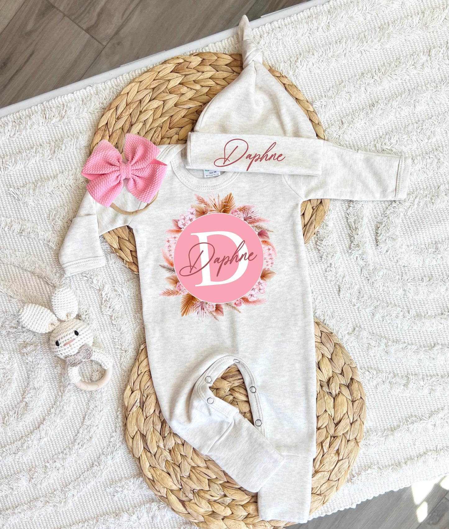 Baby Girl Personalized Romper Outfit - Daphne