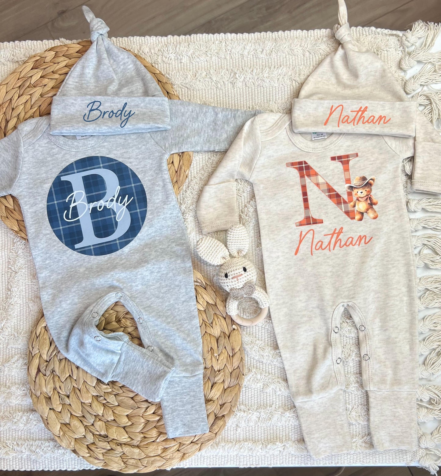 Baby Boy Personalized Romper Outfit - Nathan