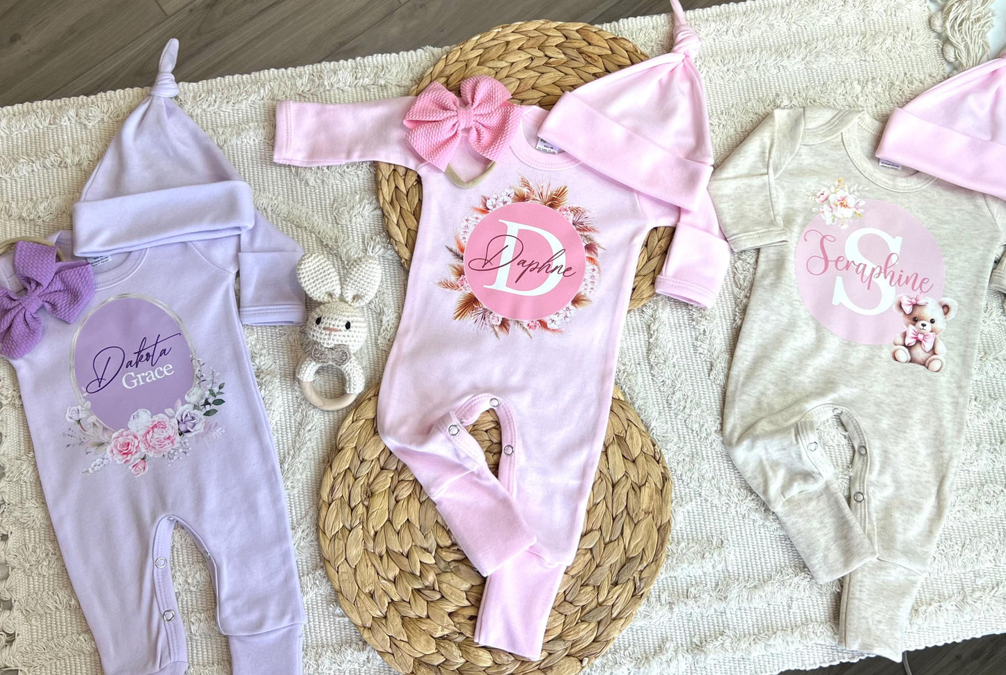 Baby Girl Personalized Romper Outfit - Daphne