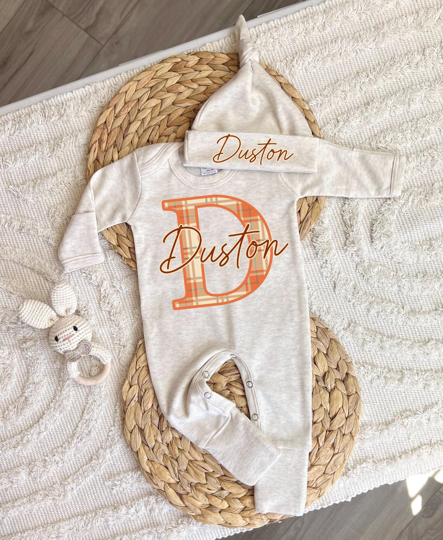 Baby Boy Personalized Romper Outfit -  Duston