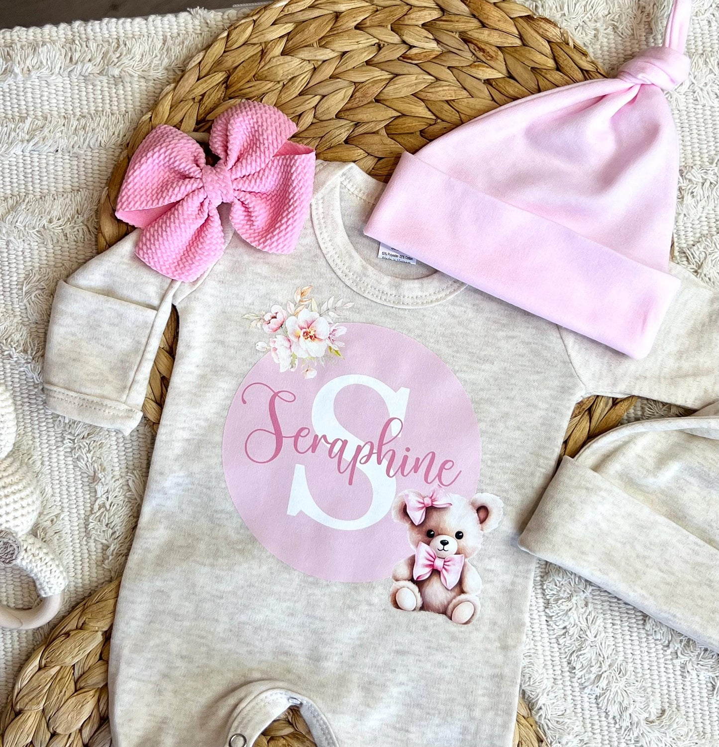 Baby Girl Personalized Romper Outfit