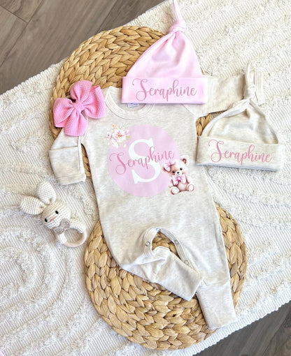 Baby Girl Personalized Romper Outfit