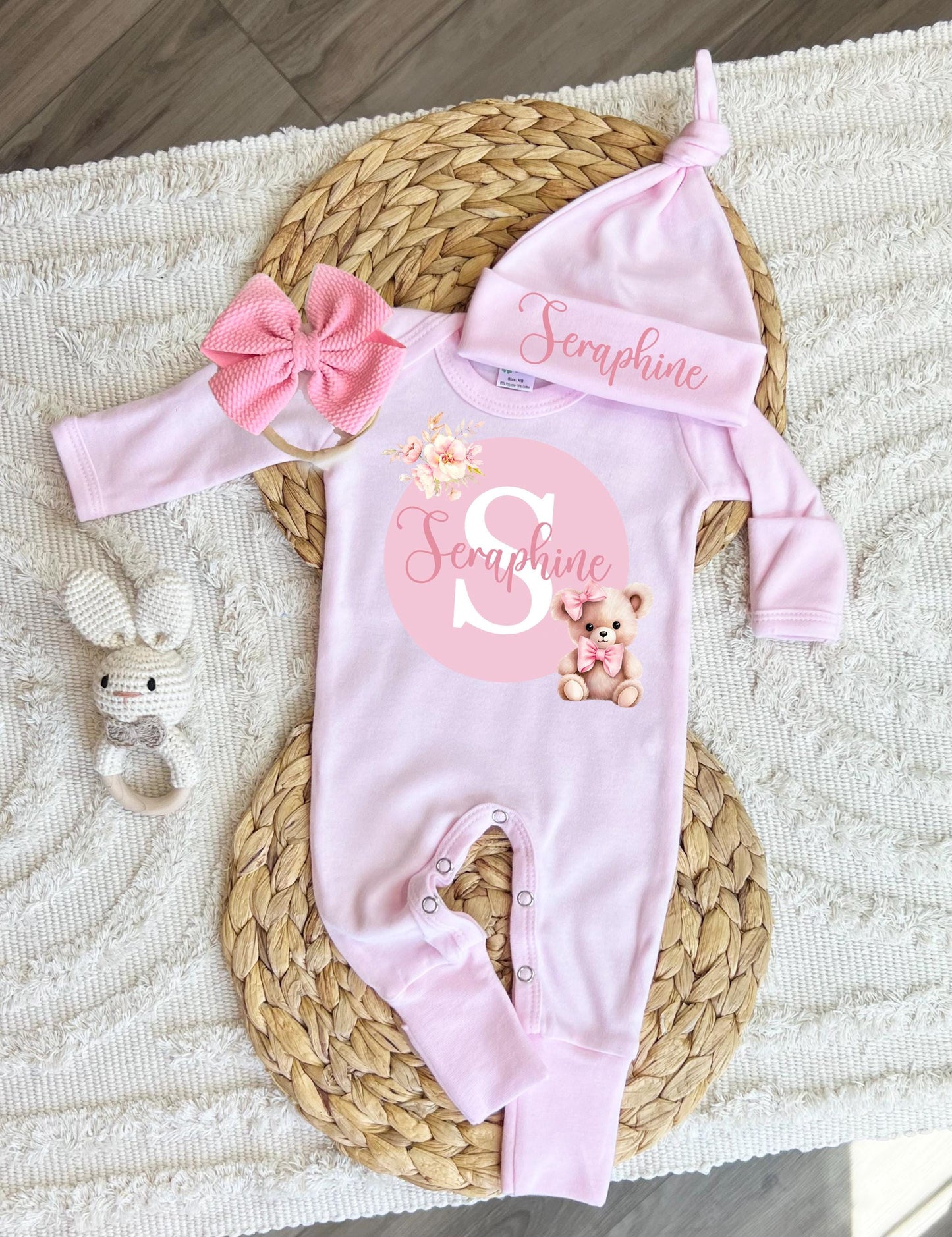 Baby Girl Personalized Romper Outfit