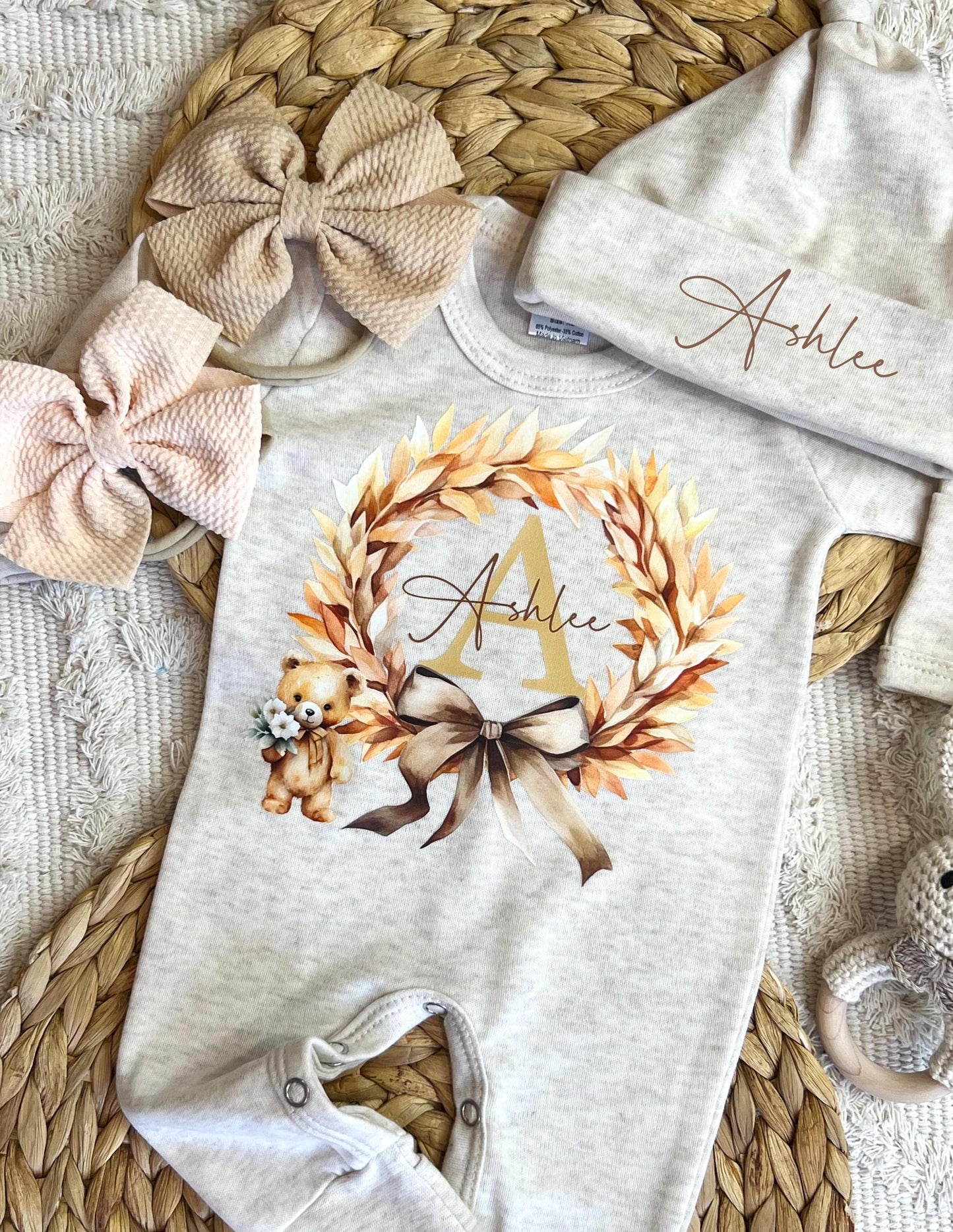 Baby Girl Personalized Romper Outfit - Ashlee