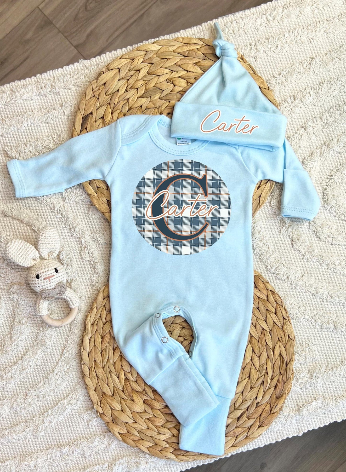 Baby Boy Personalized Romper Outfit - Carter