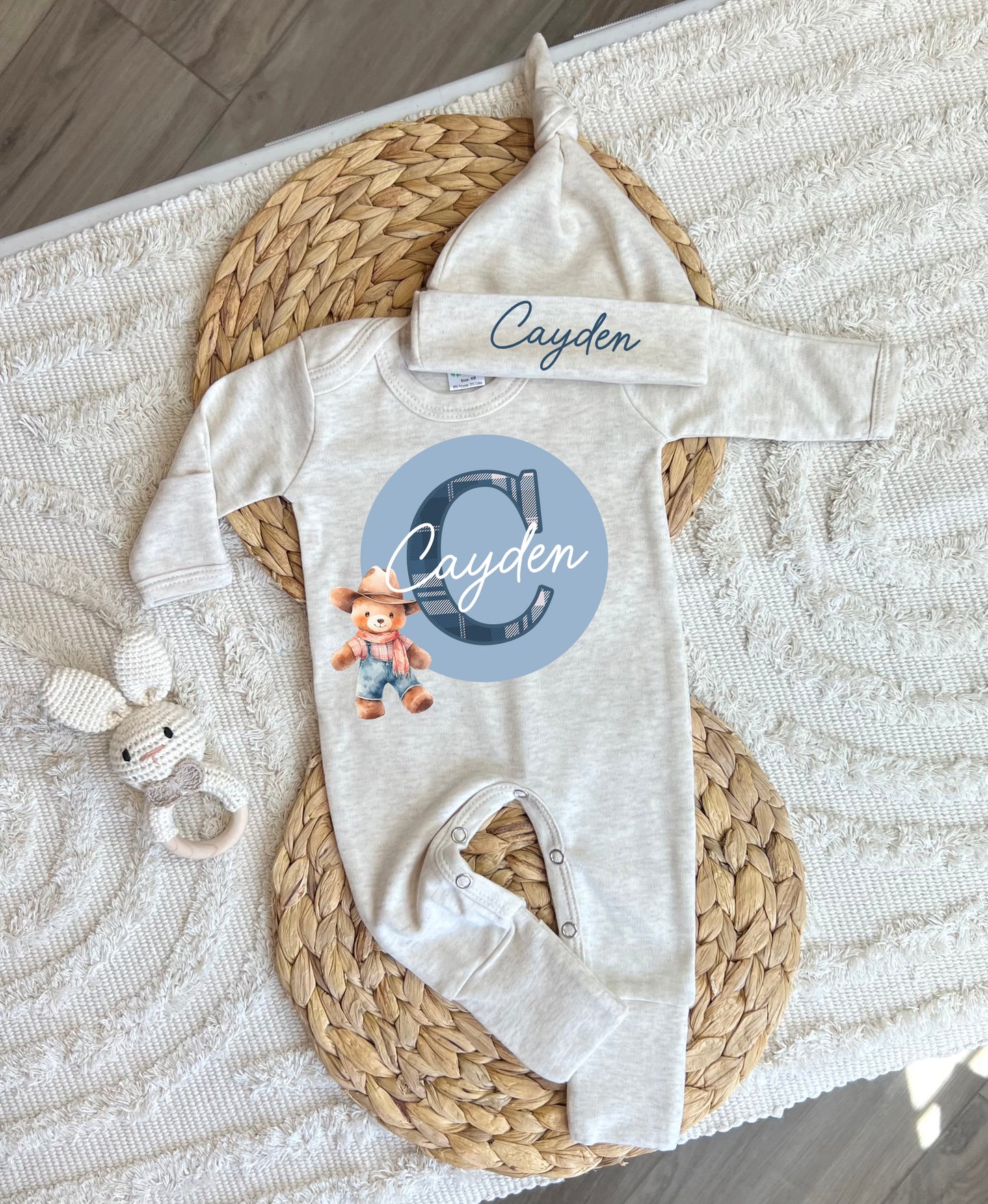 Baby Boy Personalized Romper Outfit - Cayden