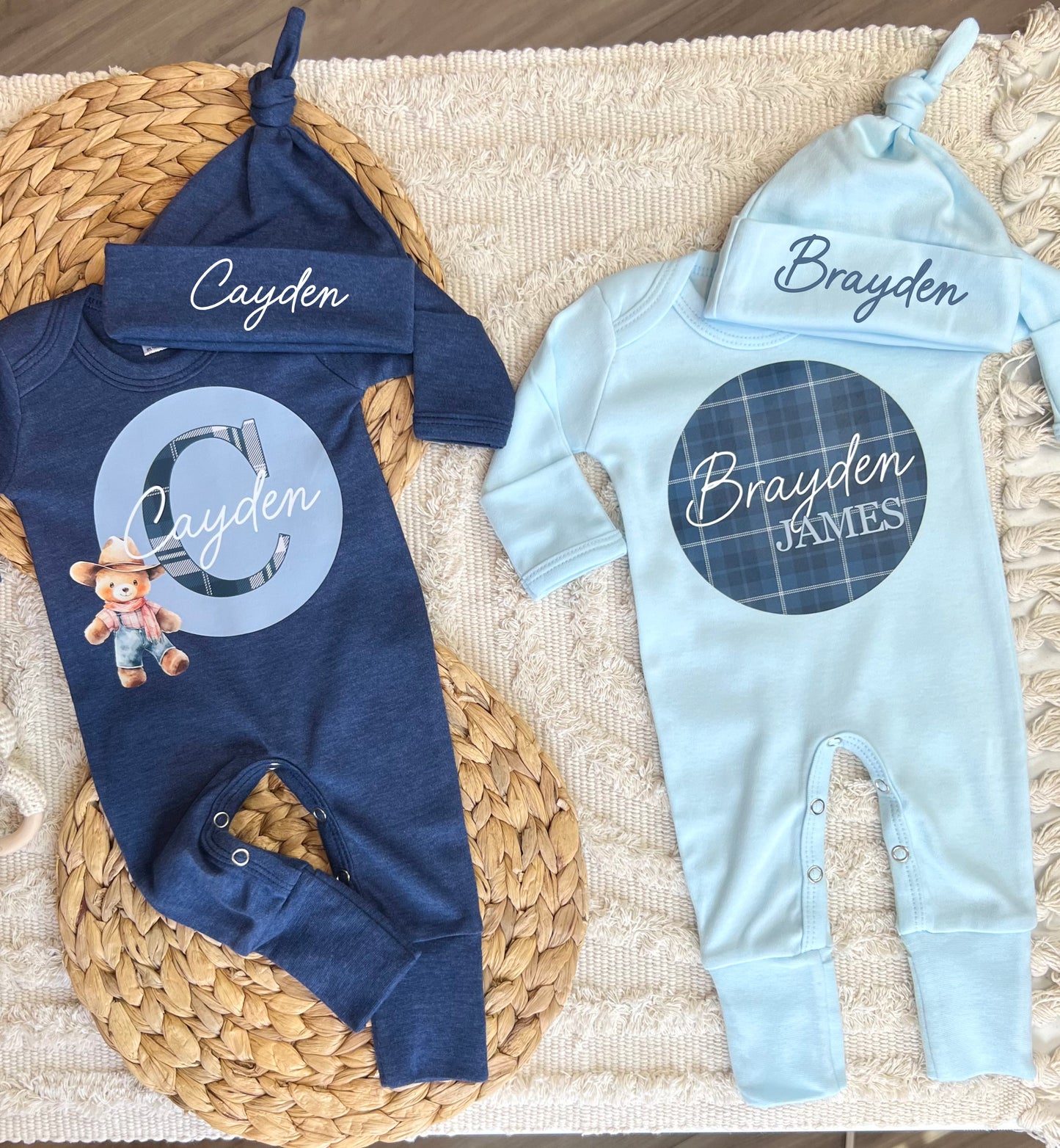 Baby Boy Personalized Romper Outfit - Cayden