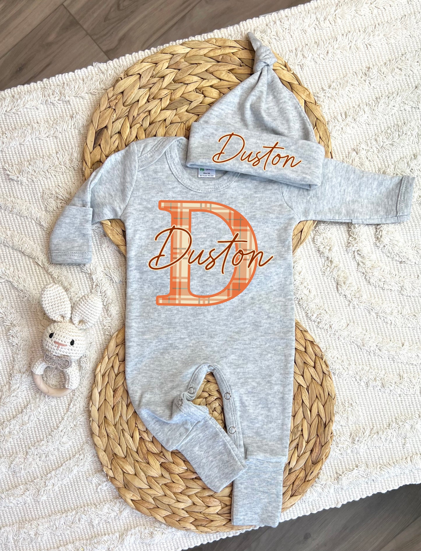 Baby Boy Personalized Romper Outfit -  Duston