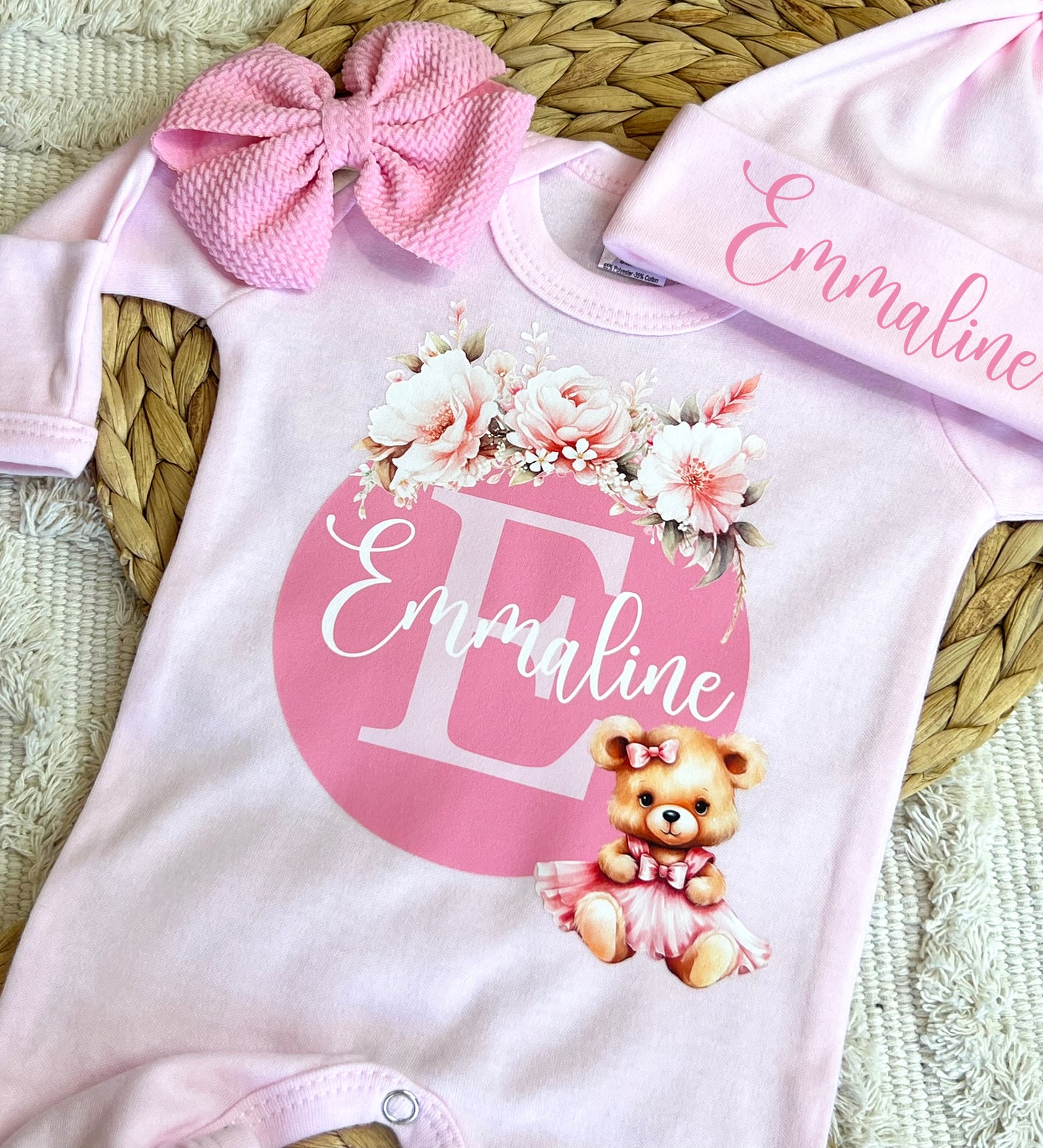 Baby Girl Personalized Romper Outfit - Emmaline