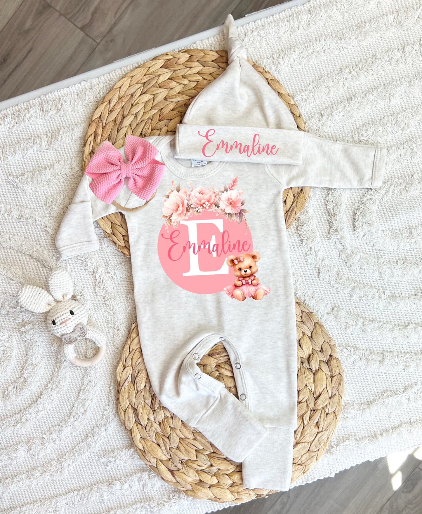 Baby Girl Personalized Romper Outfit - Emmaline