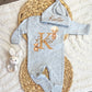 Baby Boy Personalized Romper Outfit - Karter - Bear