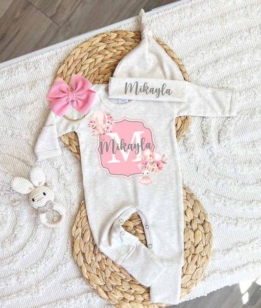 Baby Girl Personalized Romper Outfit - Mikayla