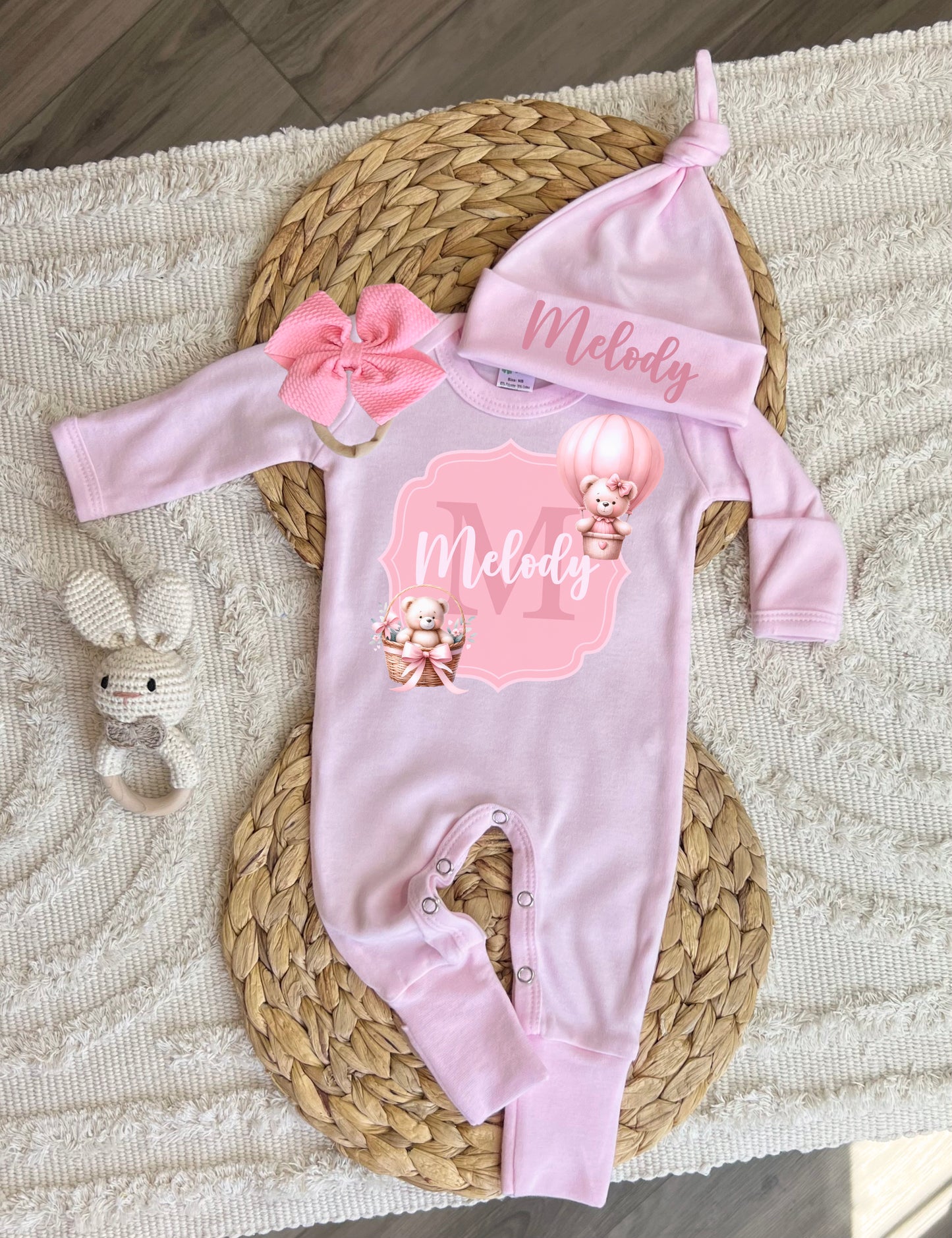 Baby Girl Personalized Romper Outfit - Melody