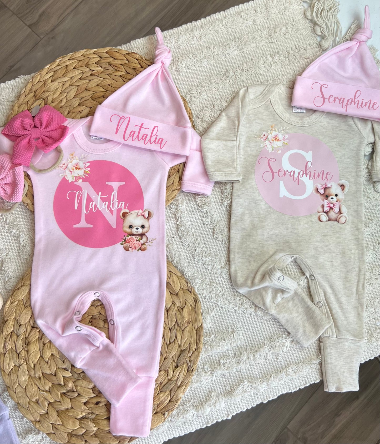 Baby Girl Personalized Romper Outfit - Seraphine