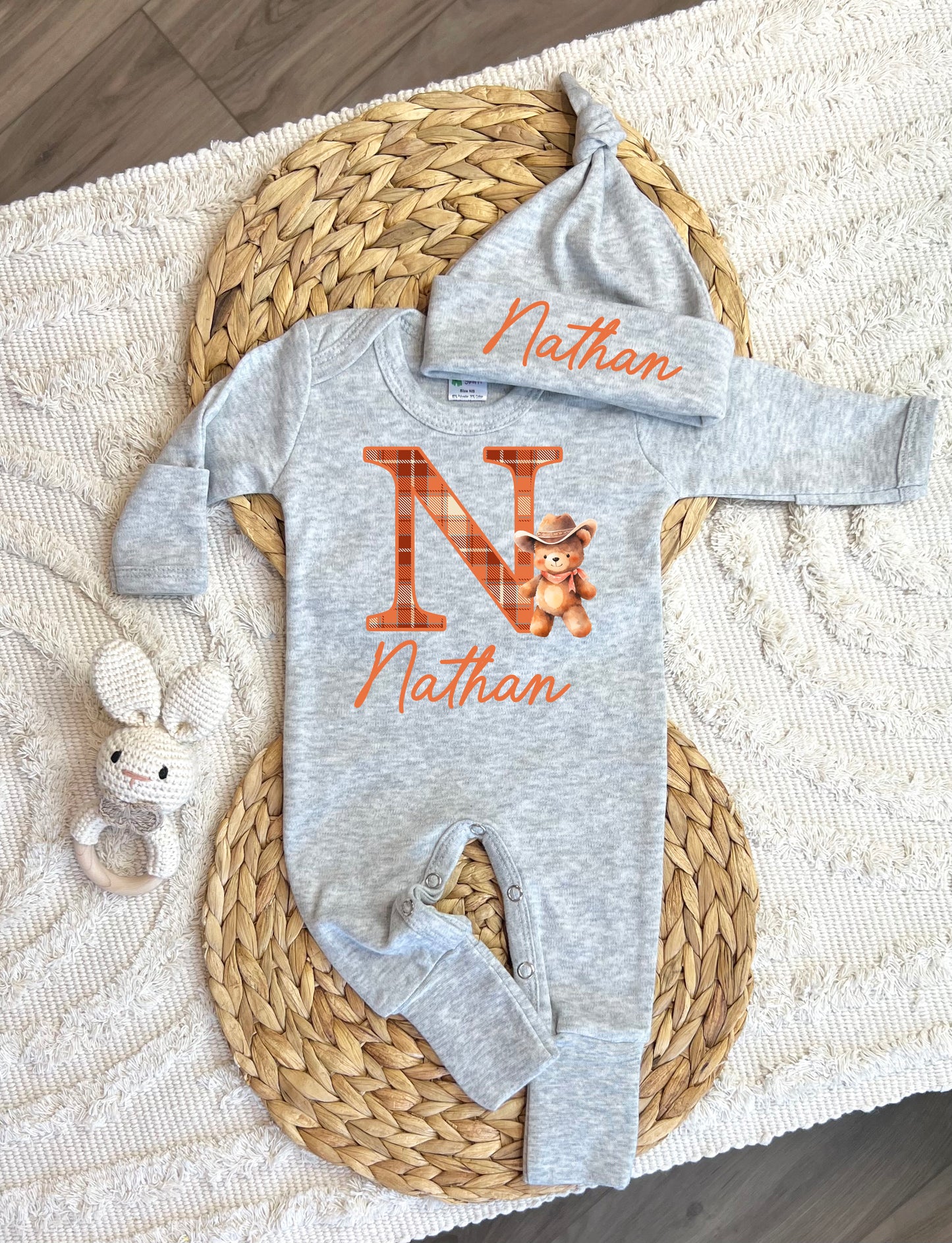 Baby Boy Personalized Romper Outfit - Nathan