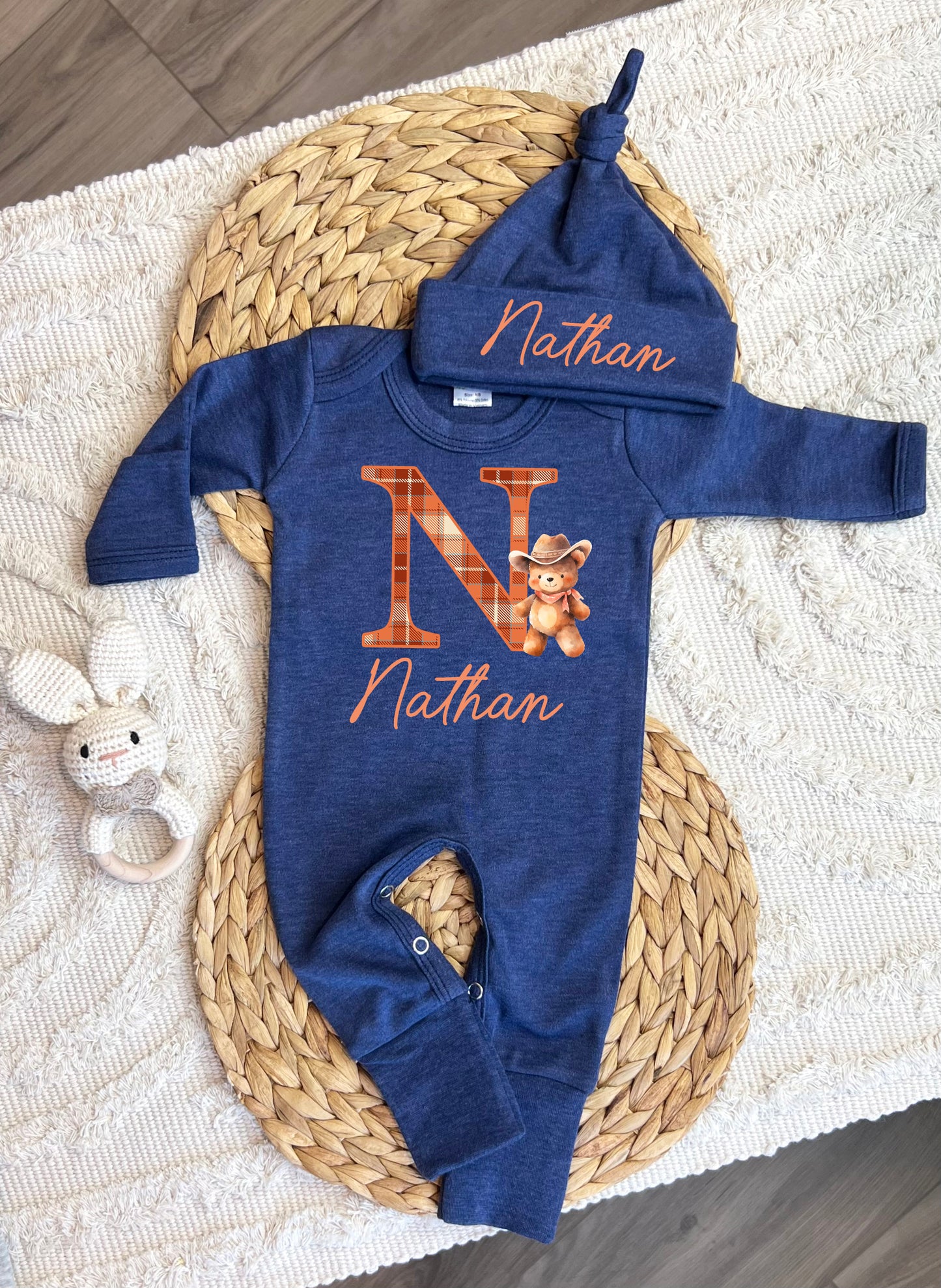 Baby Boy Personalized Romper Outfit - Nathan