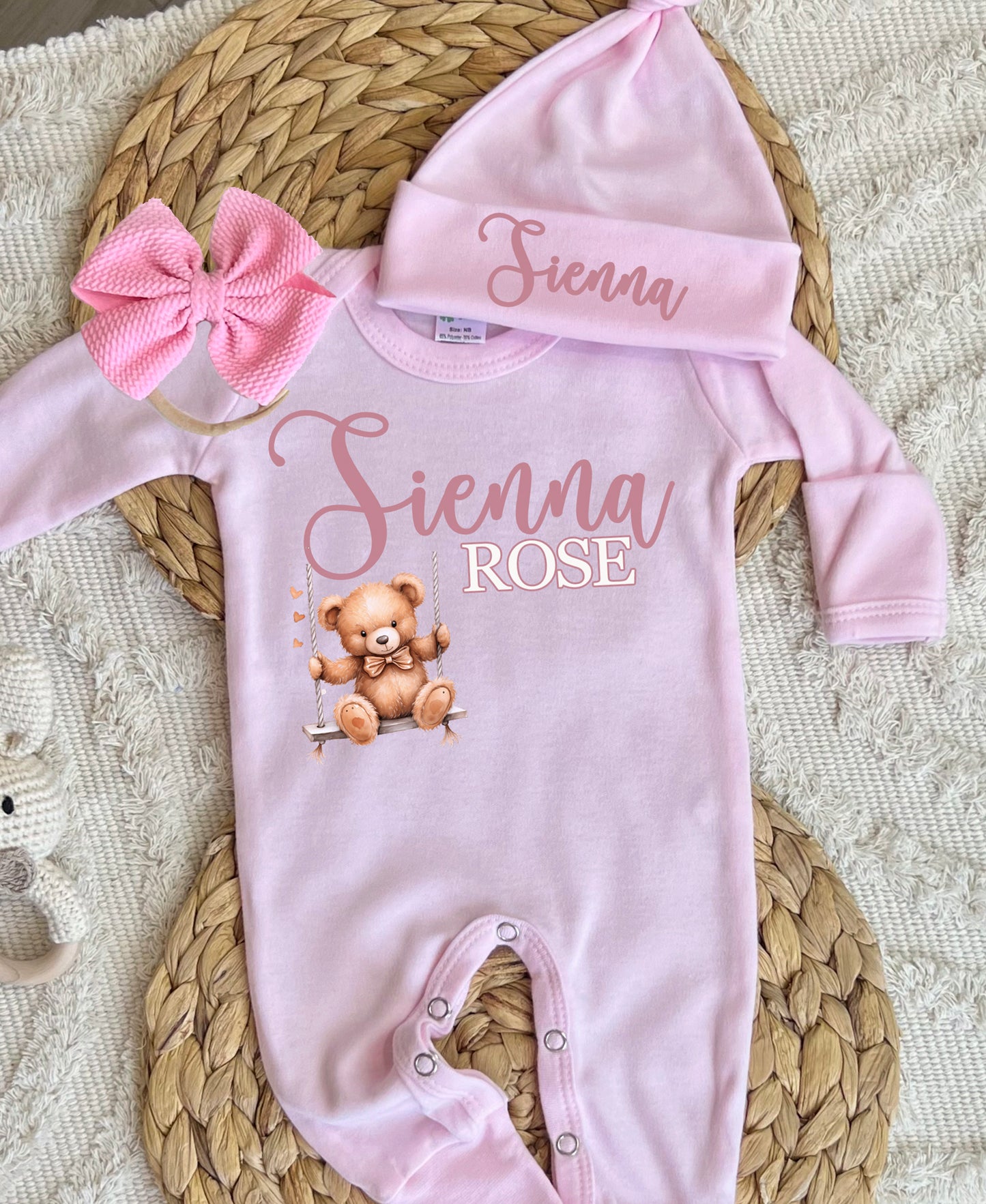 Baby Girl Personalized Romper Outfit - Sienna Rose