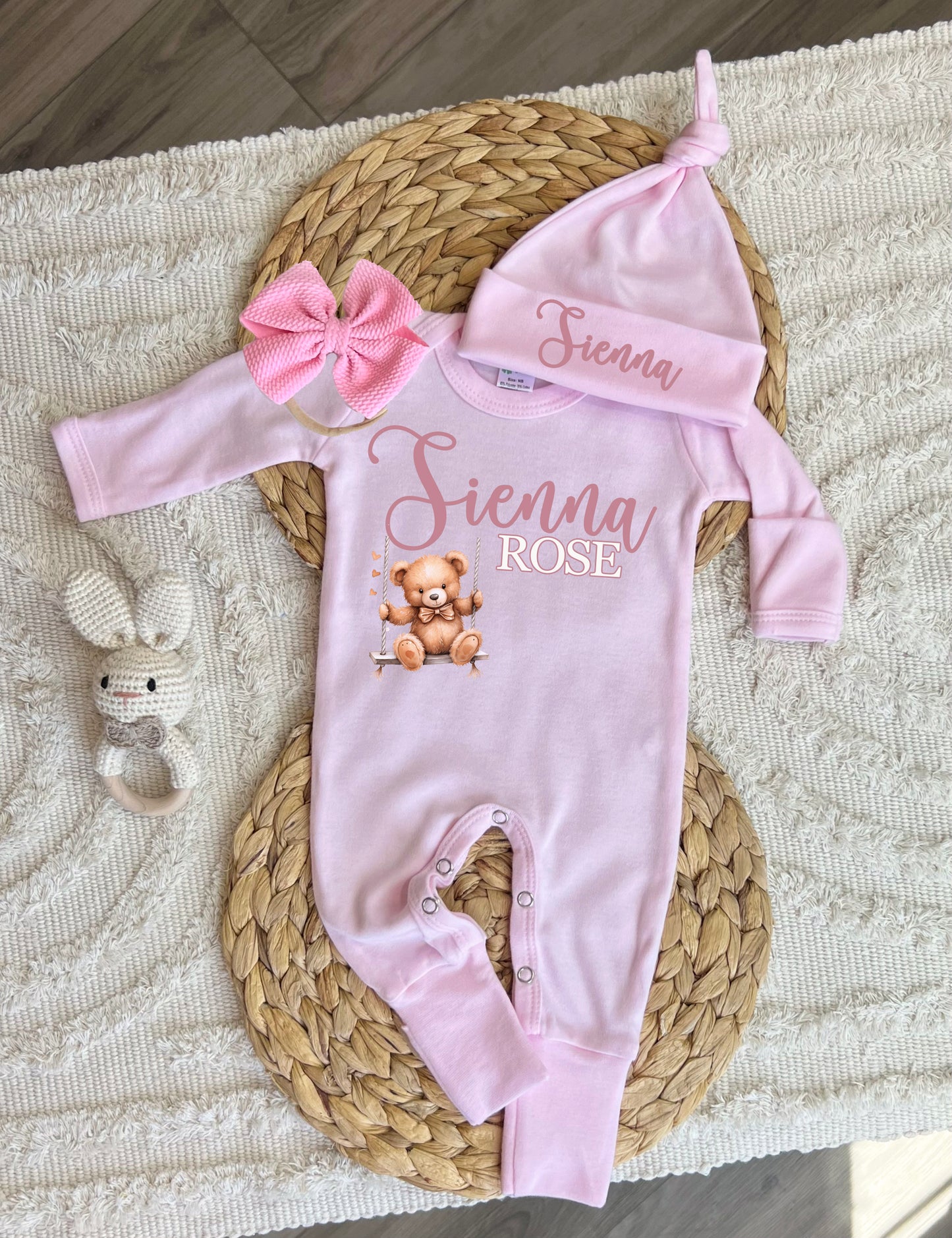 Baby Girl Personalized Romper Outfit - Sienna Rose