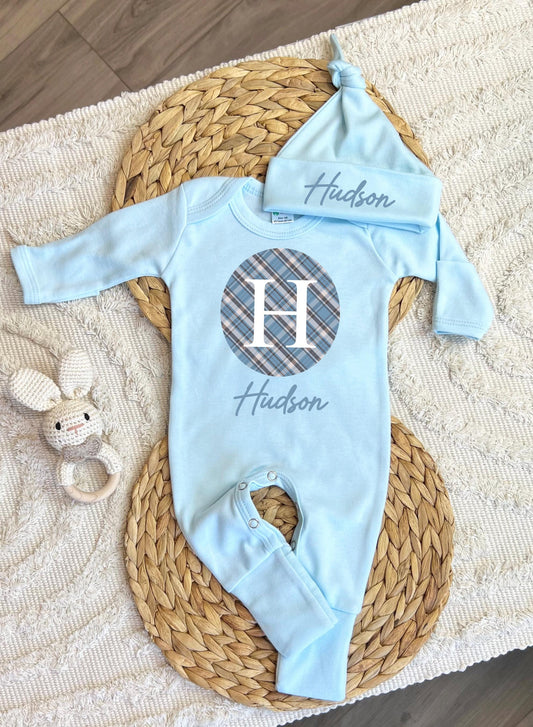 Baby Boy Personalized Romper Outfit - Hudson