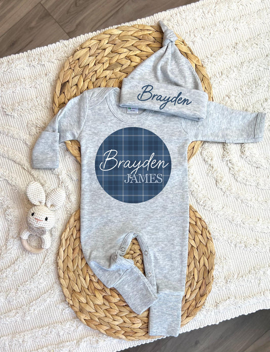 Baby Boy Personalized Romper Outfit - Brayden