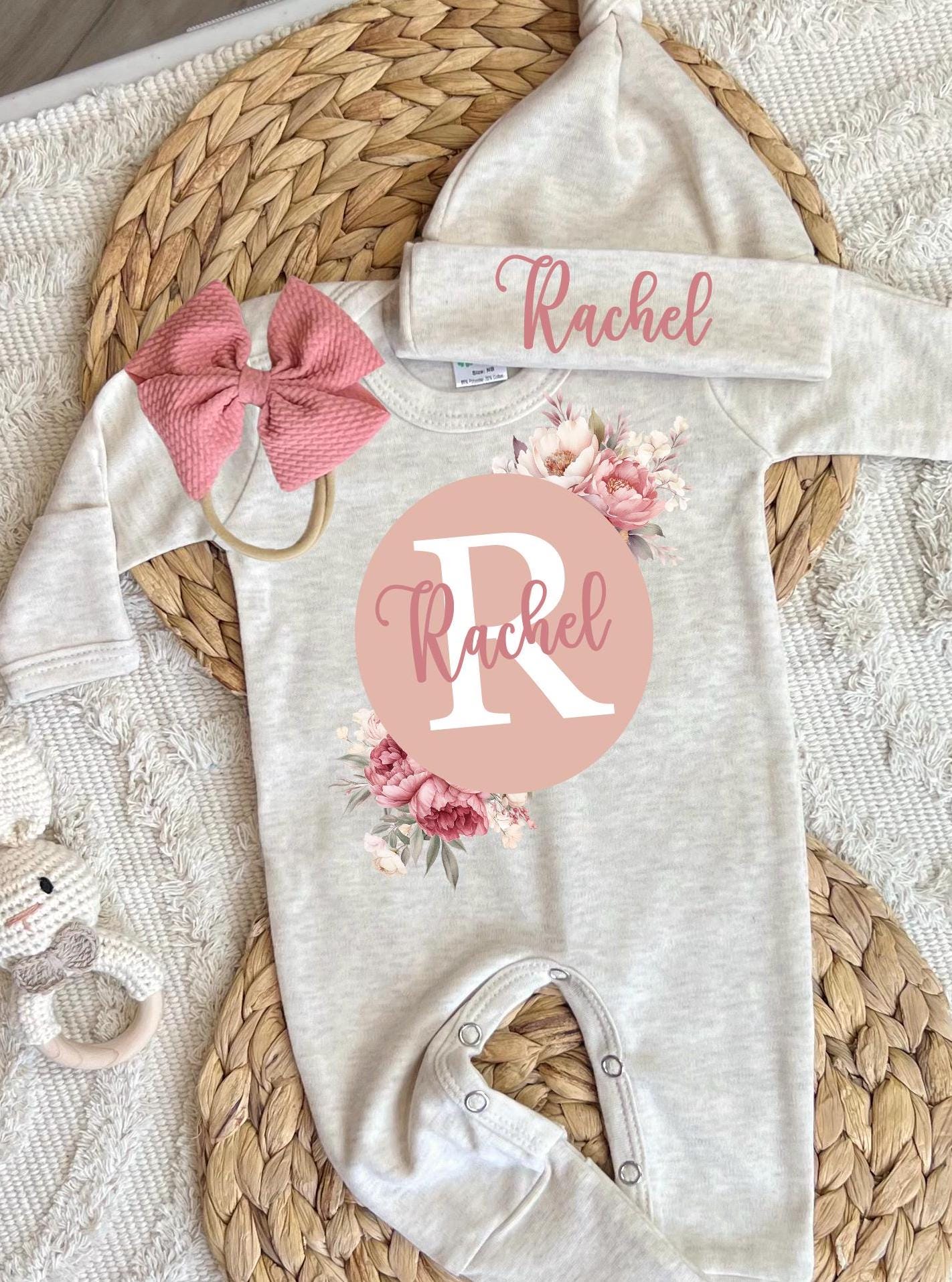 Baby Girl Personalized Romper Outfit - Rachel