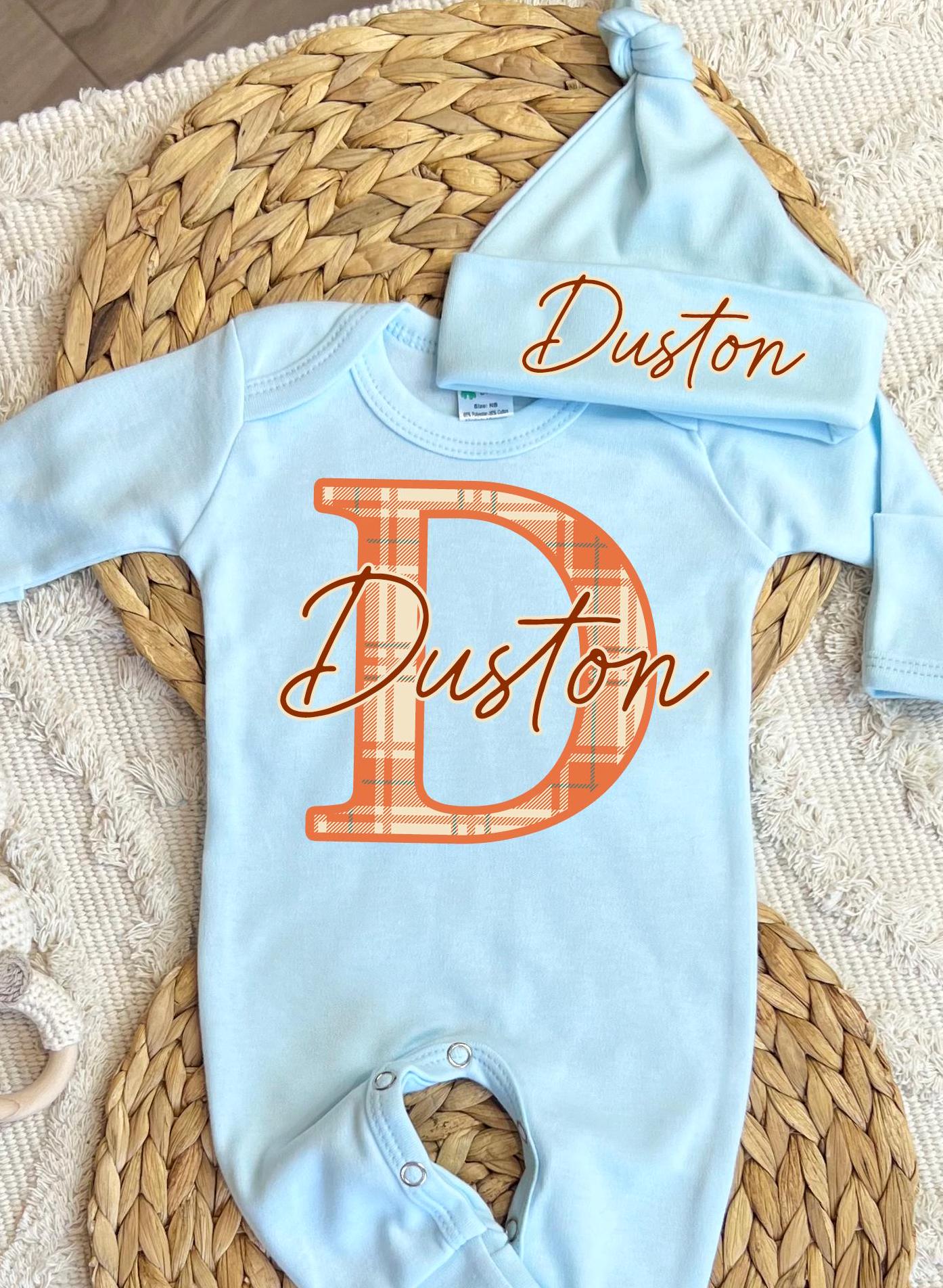 Baby Boy Personalized Romper Outfit - Duston