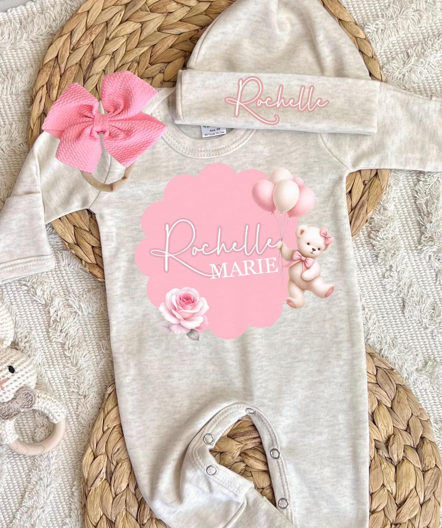 Baby Girl Personalized Romper Outfit - Rochelle Marie