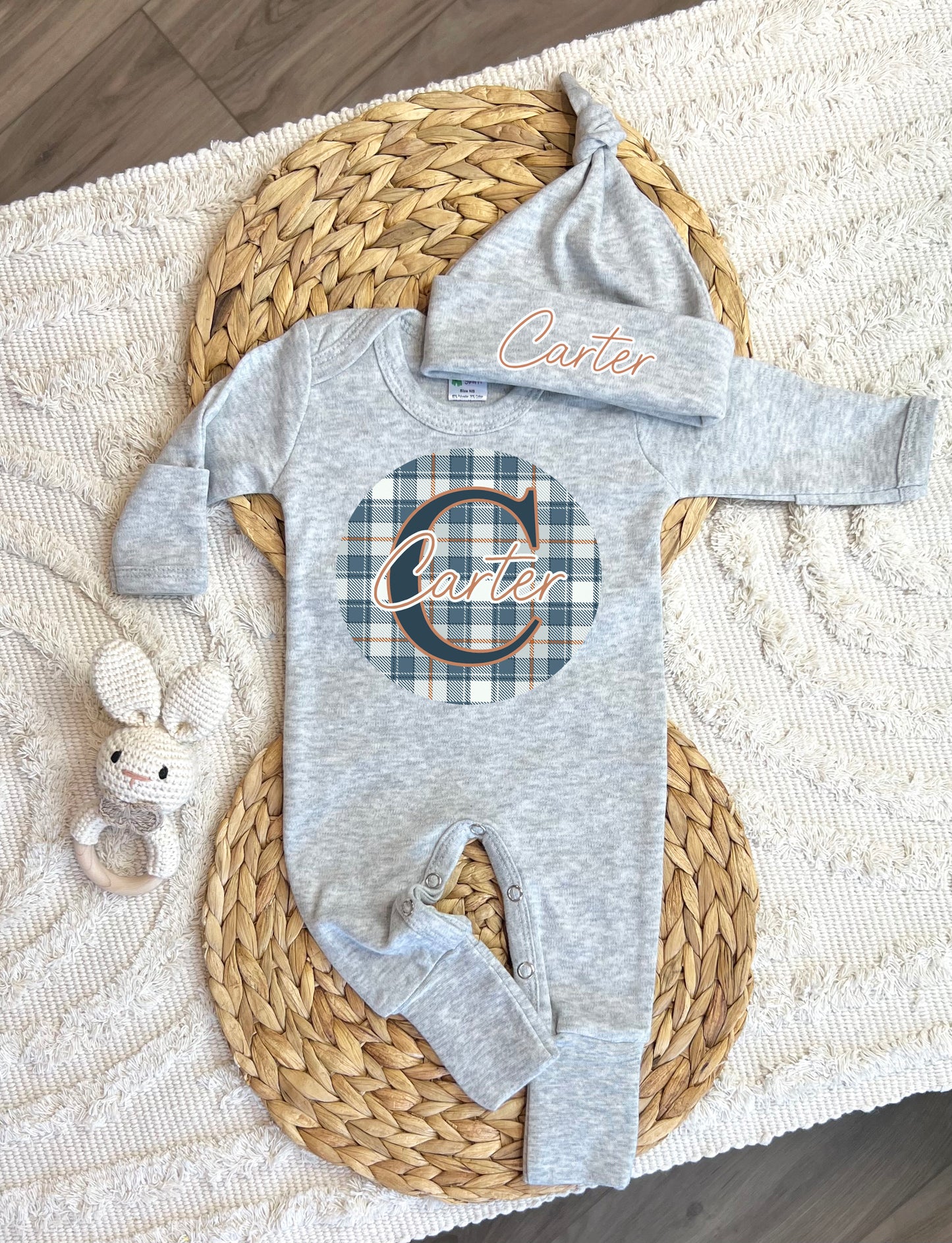 Baby Boy Personalized Romper Outfit - Carter