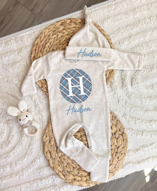 Baby Boy Personalized Romper Outfit - Hudson