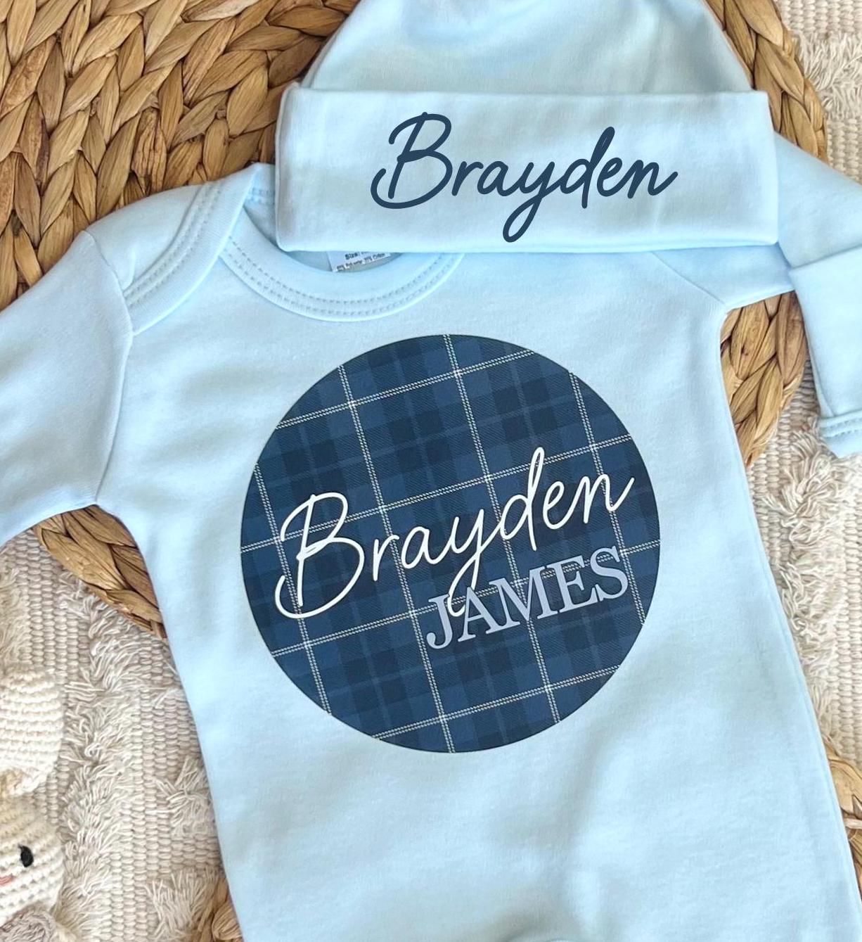 Baby Boy Personalized Romper Outfit - Brayden