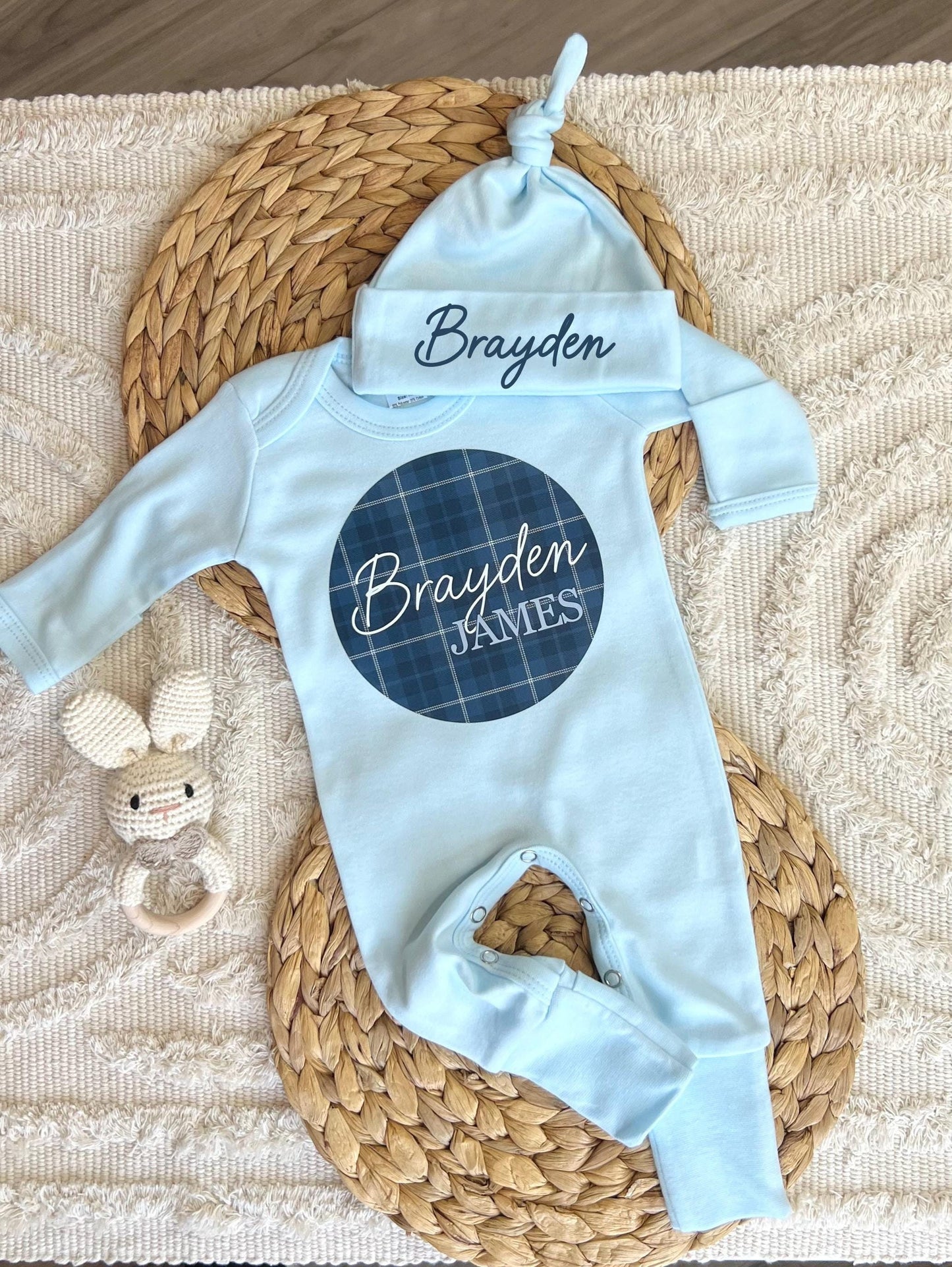 Baby Boy Personalized Romper Outfit - Brayden