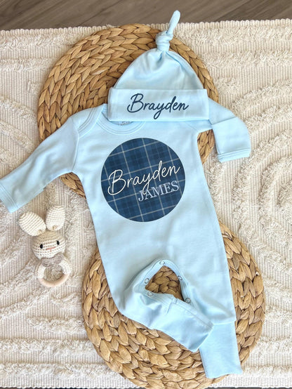 Baby Boy Personalized Romper Outfit - Brayden