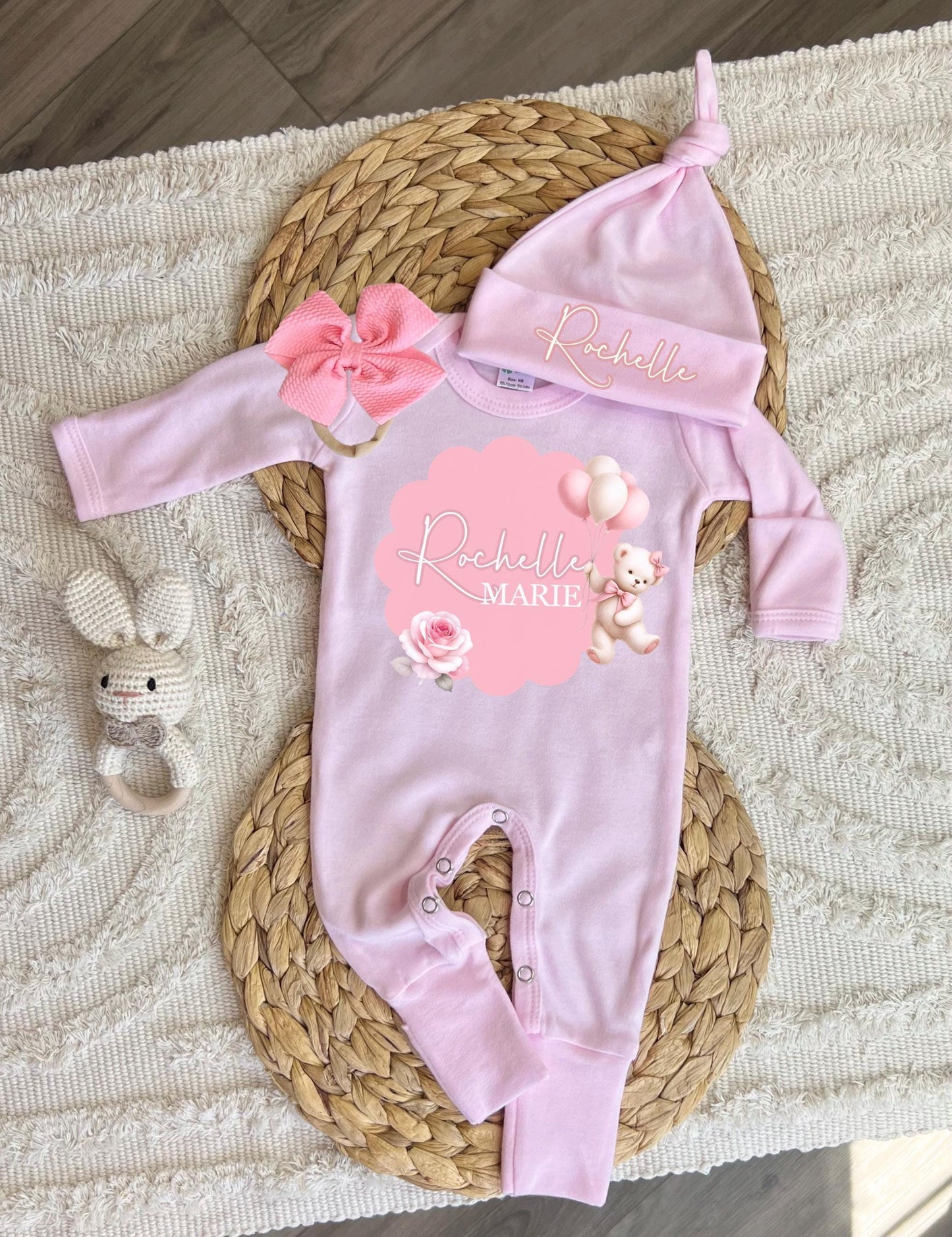 Baby Girl Personalized Romper Outfit - Rochelle Marie