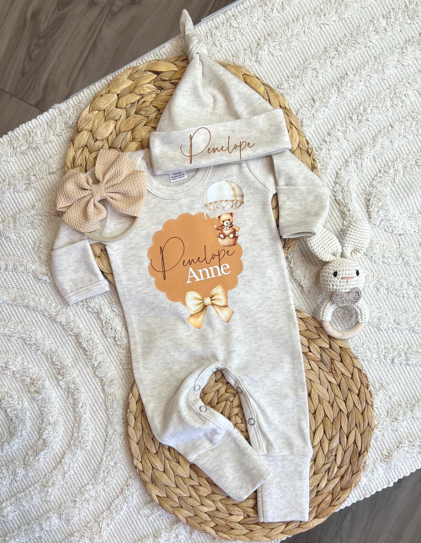 Baby Girl Personalized Romper Outfit - Penelope