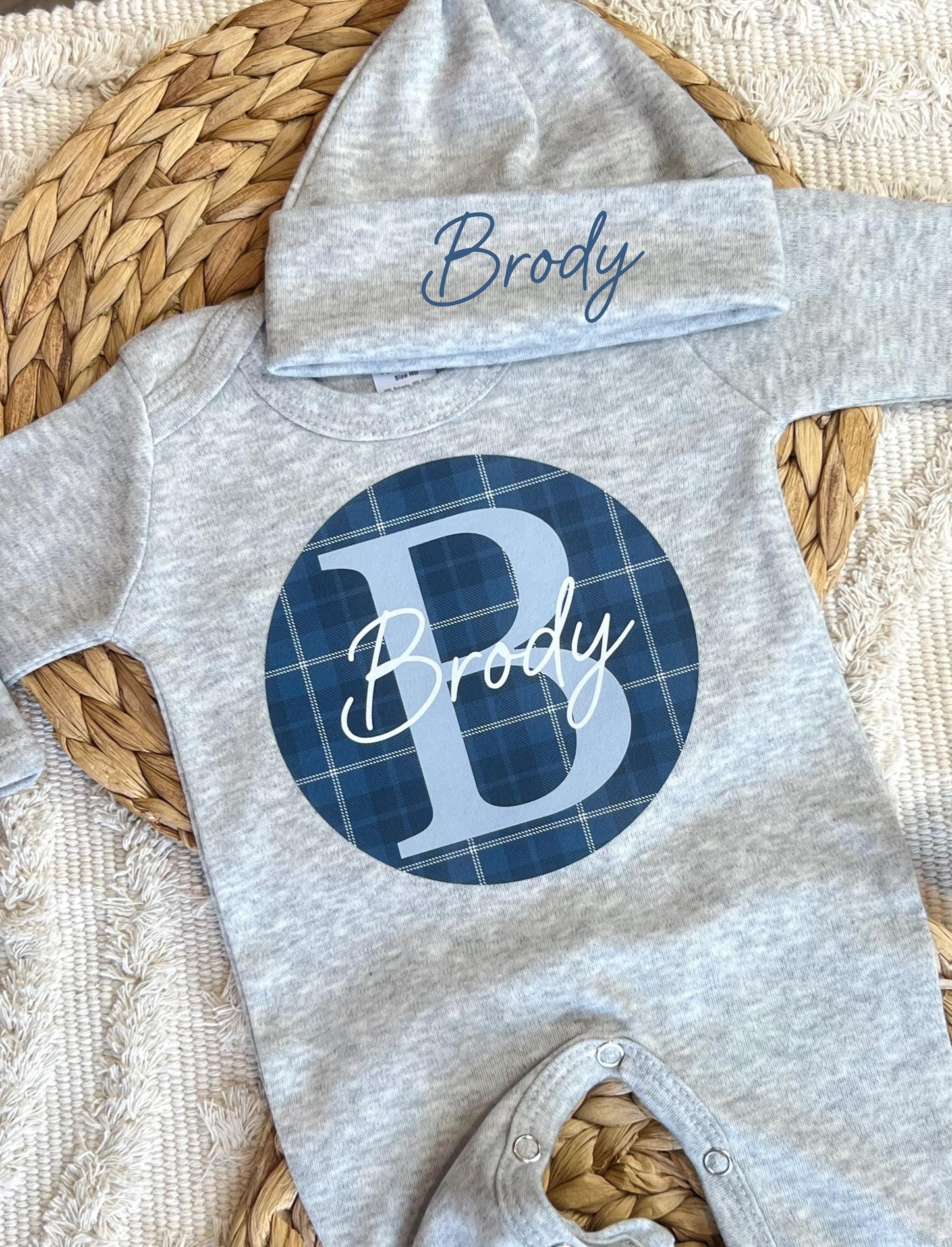 Baby Boy Personalized Romper Outfit- Brody