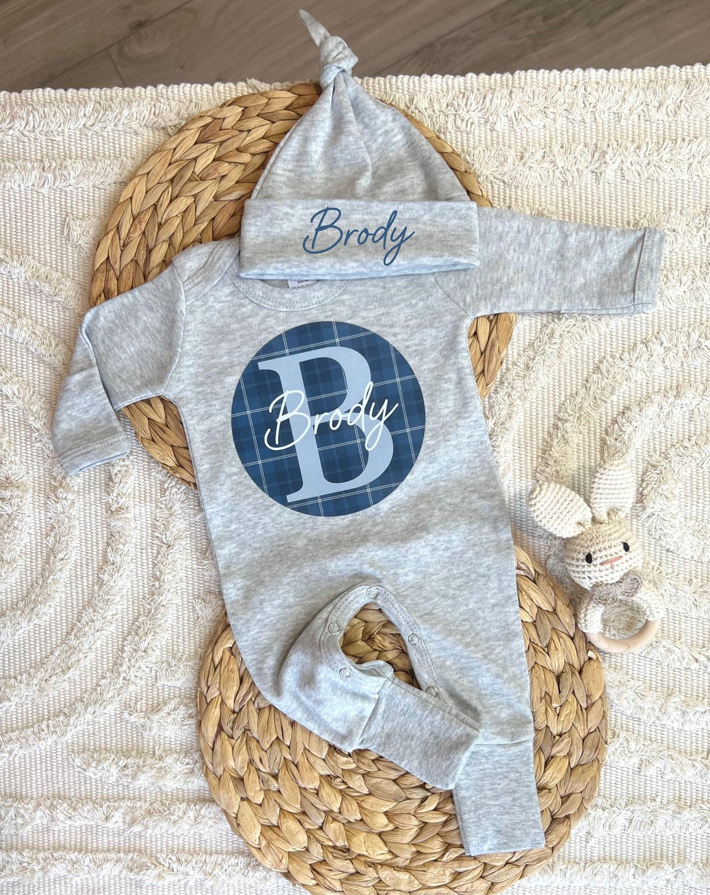 Baby Boy Personalized Romper Outfit- Brody