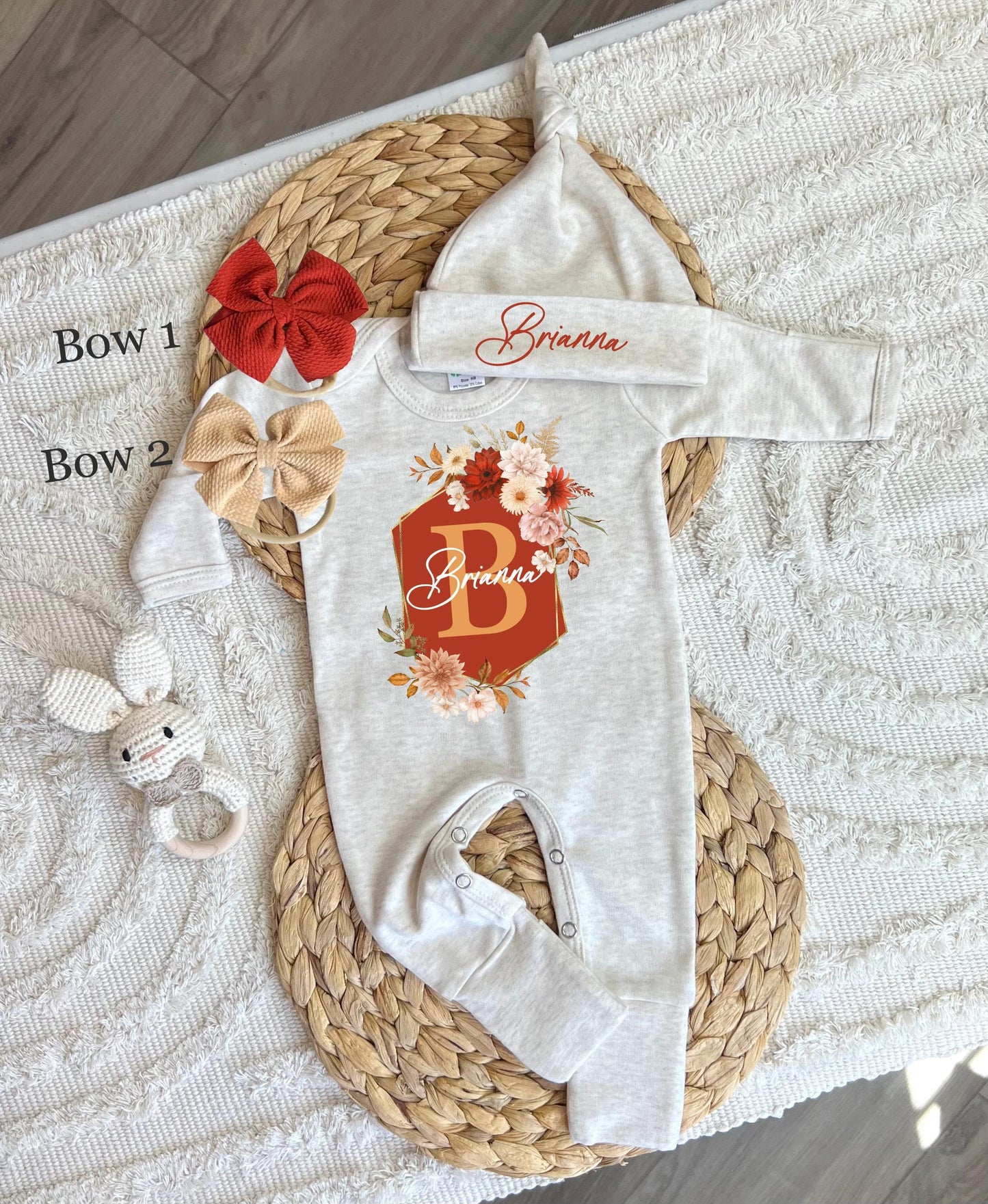 Baby Girl Personalized Romper Outfit- Brianna