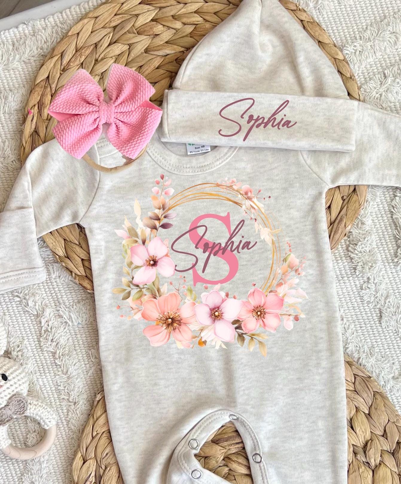 Baby Girl Personalized Romper Outfit - Sophia