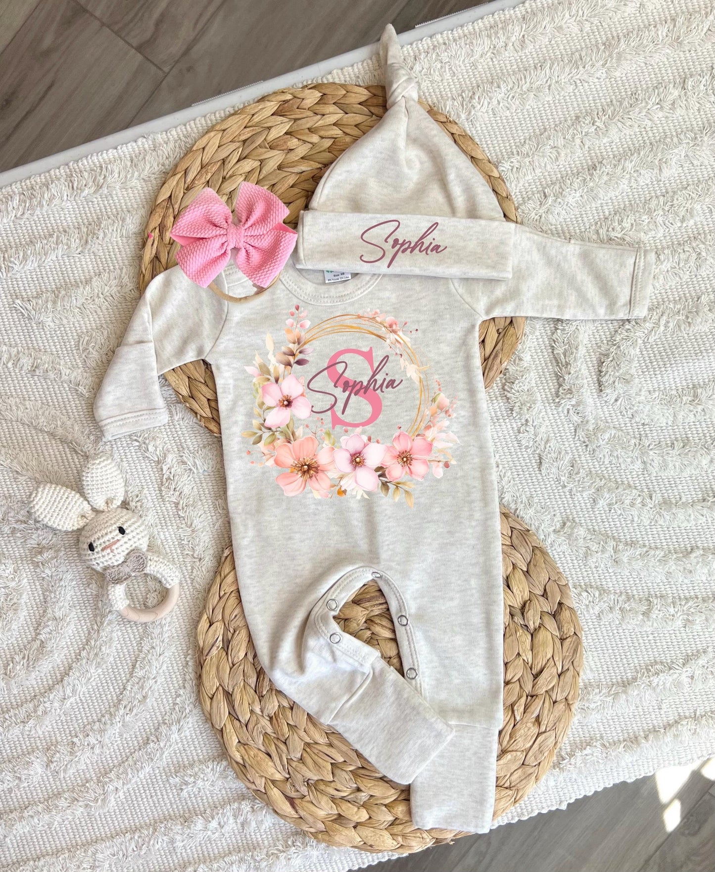 Baby Girl Personalized Romper Outfit - Sophia